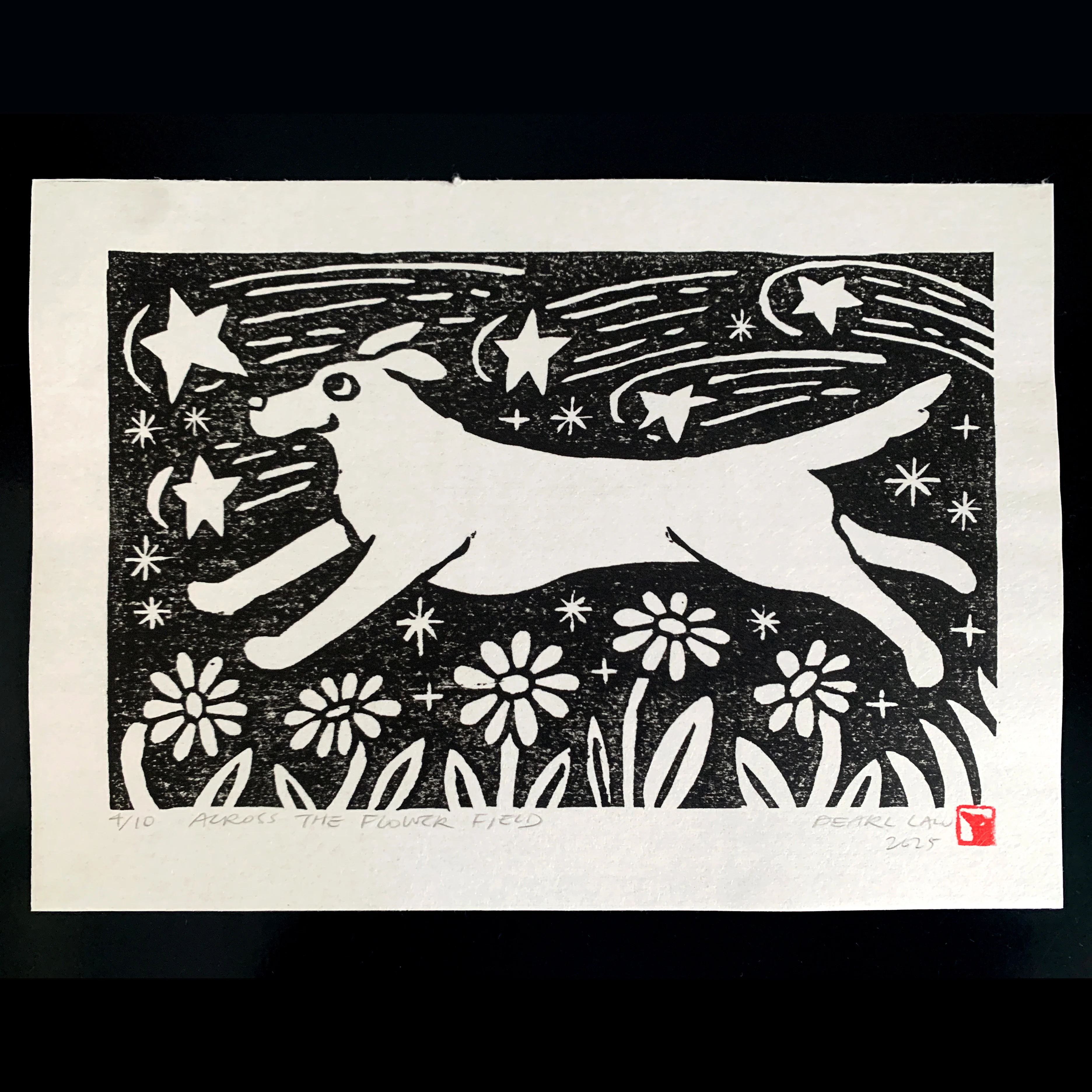 Plants & Flowers 2025 - Pearl Law - "Across the Flower Field" Woodblock Print