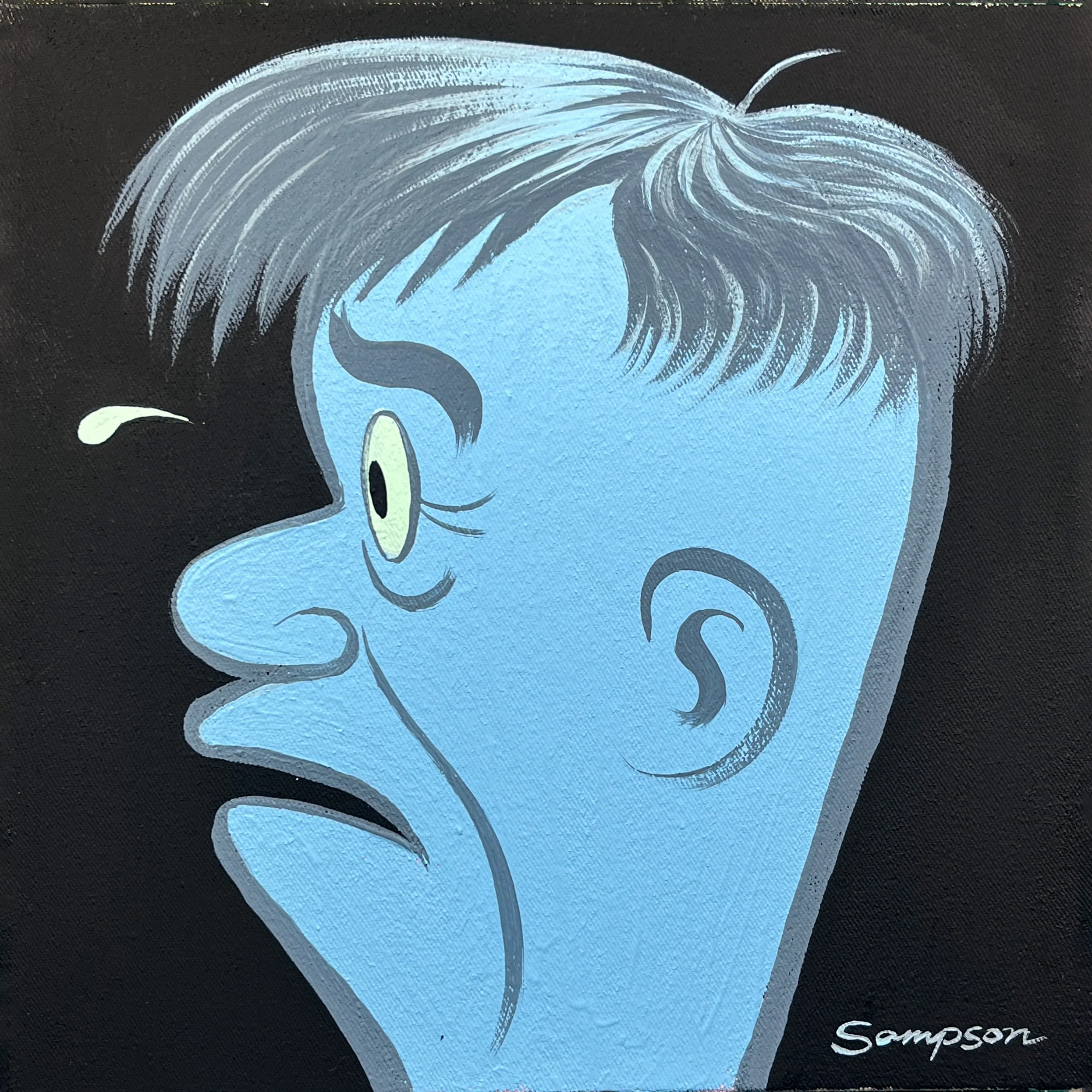 Post-it Show 19 (2023) - #29 - Johnny Sampson - "Face in the Blue"