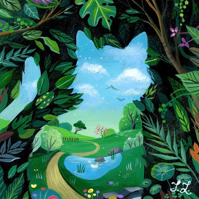 Post-it Show 2020 - Tiffany Liu - "A Black Cat's Point of View" /  "Cat Hole Paradise" - Image 2