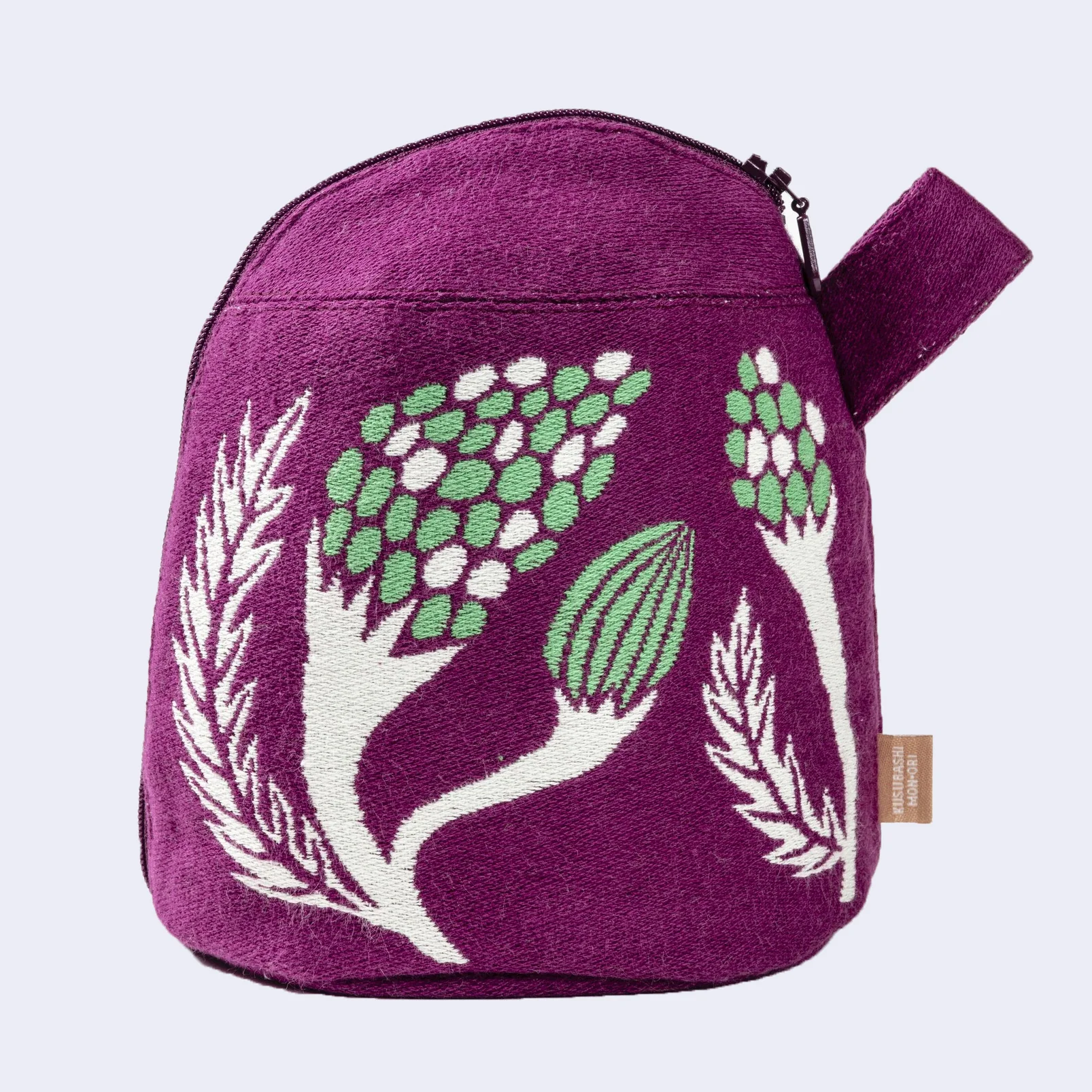 Rabbit and Plants Gusset Zip Pouch/Bag (Purple) - Image 2