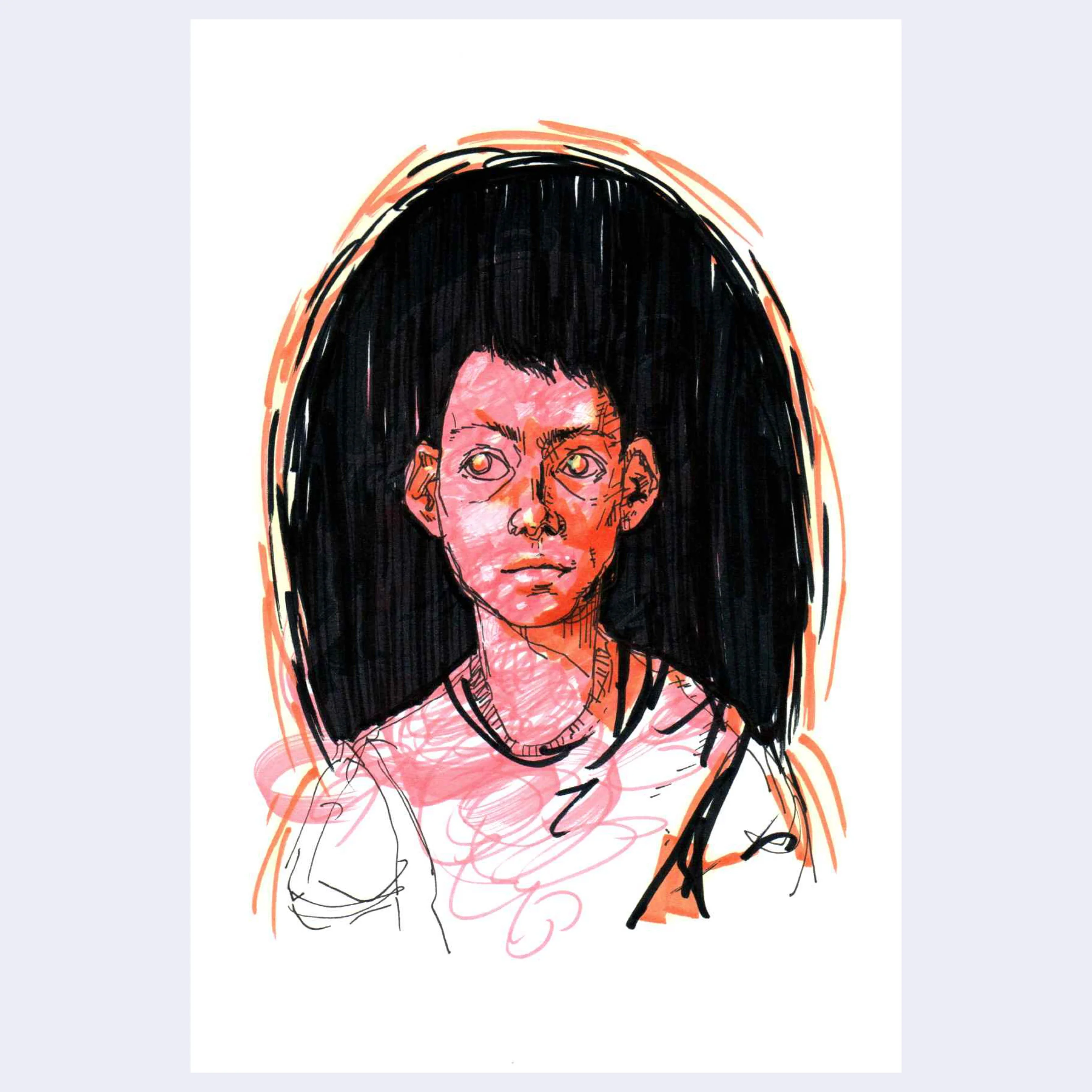 Raku (Mini) Gaki - Amy Matsushita-Beal - "A College Day Doodle"