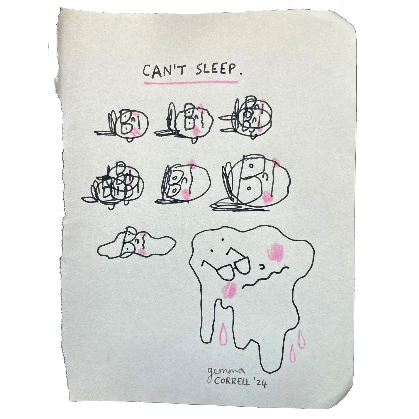 Raku (Mini) Gaki - Gemma Correll - "Can't Sleep"