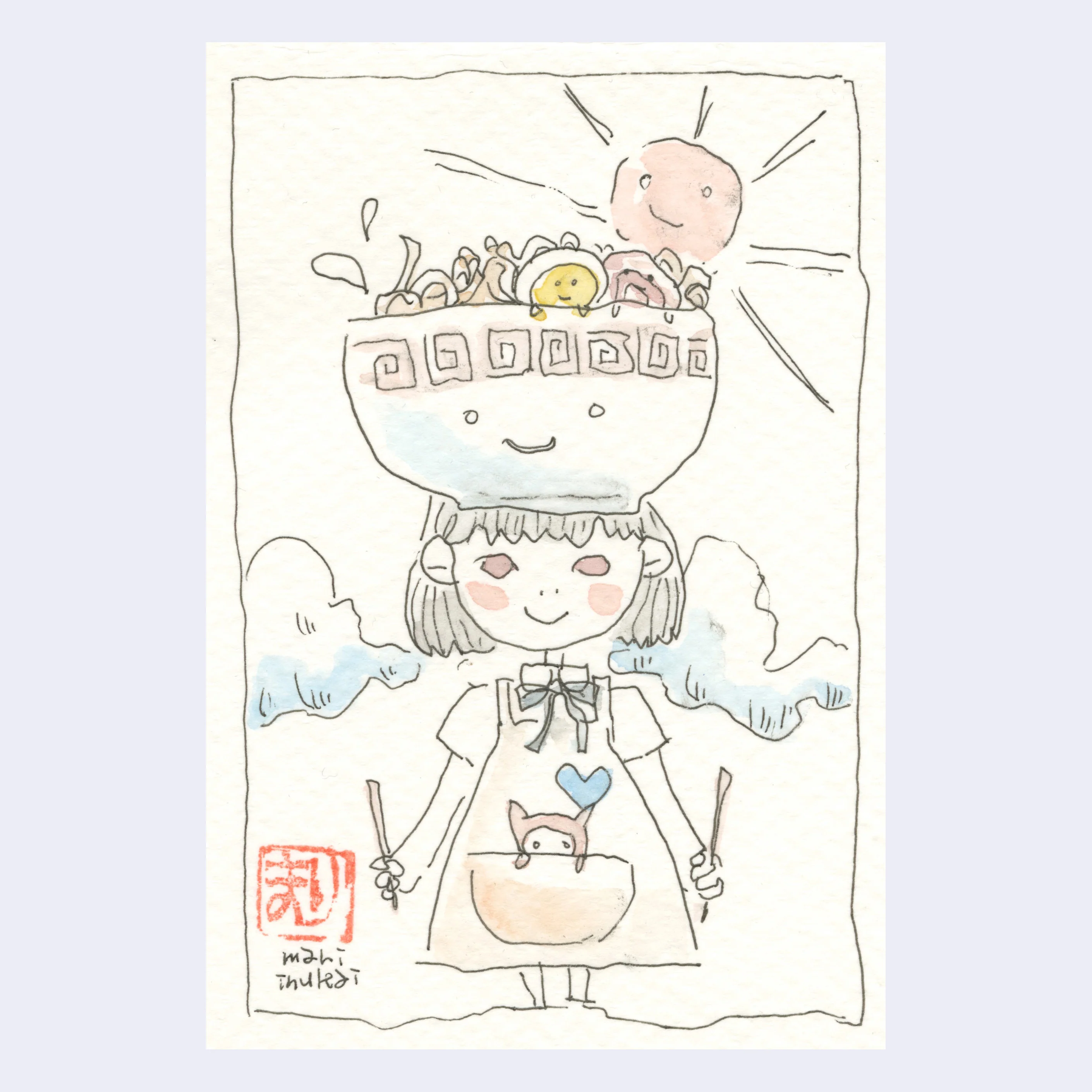 Raku (Mini) Gaki - Mari Inukai - "RAMEN!"