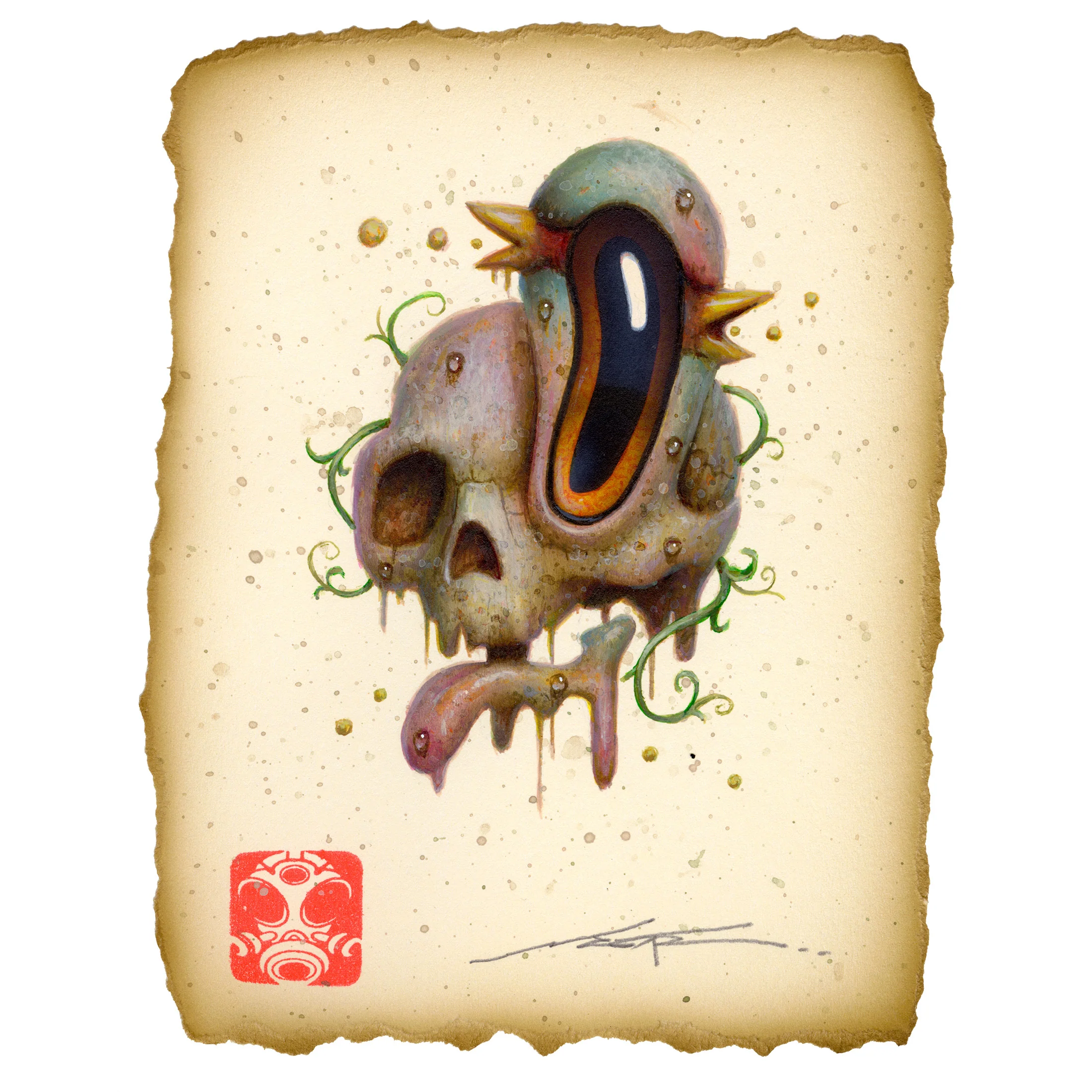 Raku (Mini) Gaki - Naoto Hattori - “Skully 044"