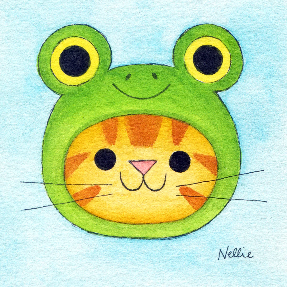 Raku (Mini) Gaki - Nellie Le - "Frog Cat"