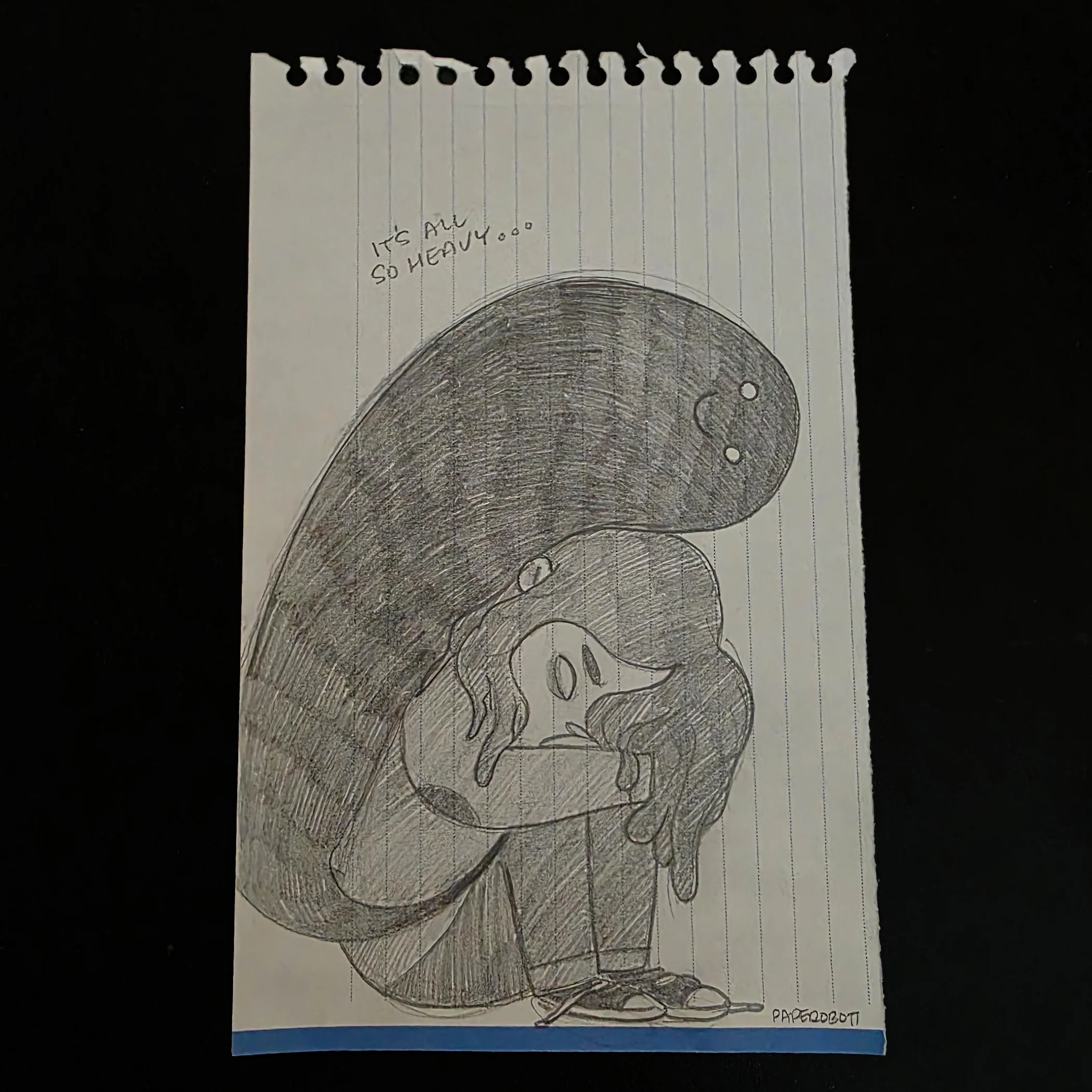 Raku (Mini) Gaki - Paperobott - "It's All So Heavy ... 01"