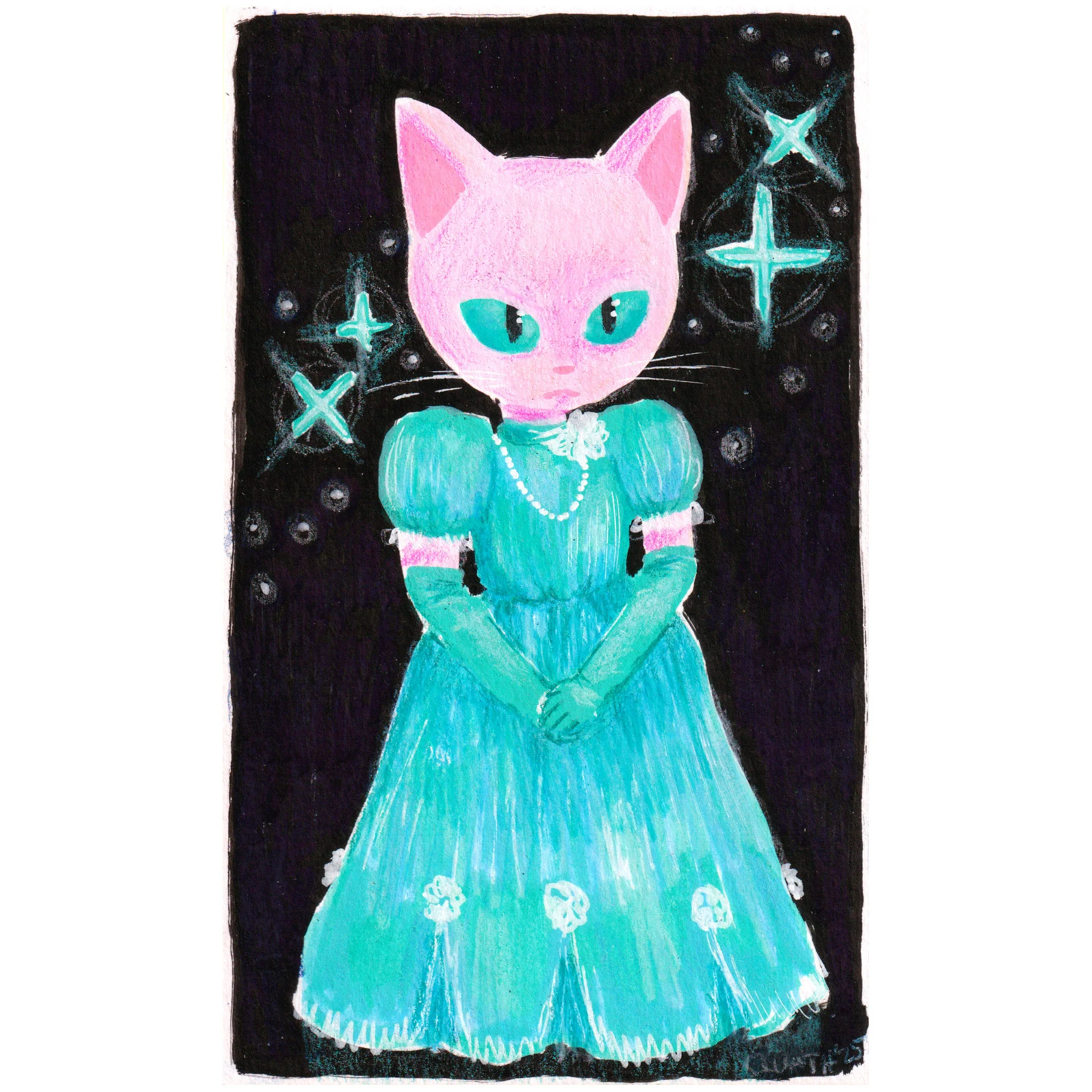 Raku (Mini) Gaki - Quathryn - "Princess Pearl"
