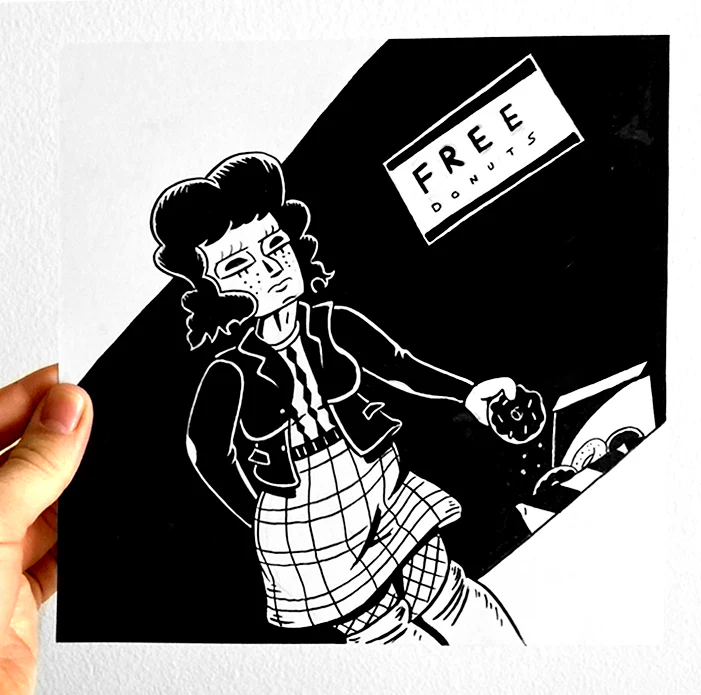 Raku (Mini) Gaki - Sam Grinberg - "Free Donuts"