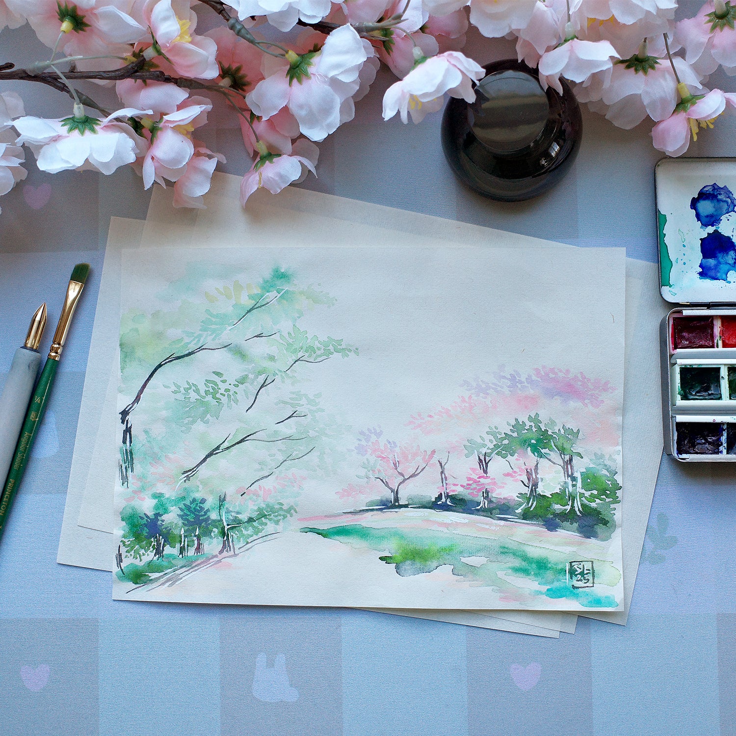 Raku (Mini) Gaki - Susan Lin - "Color Study – End of Spring 03"