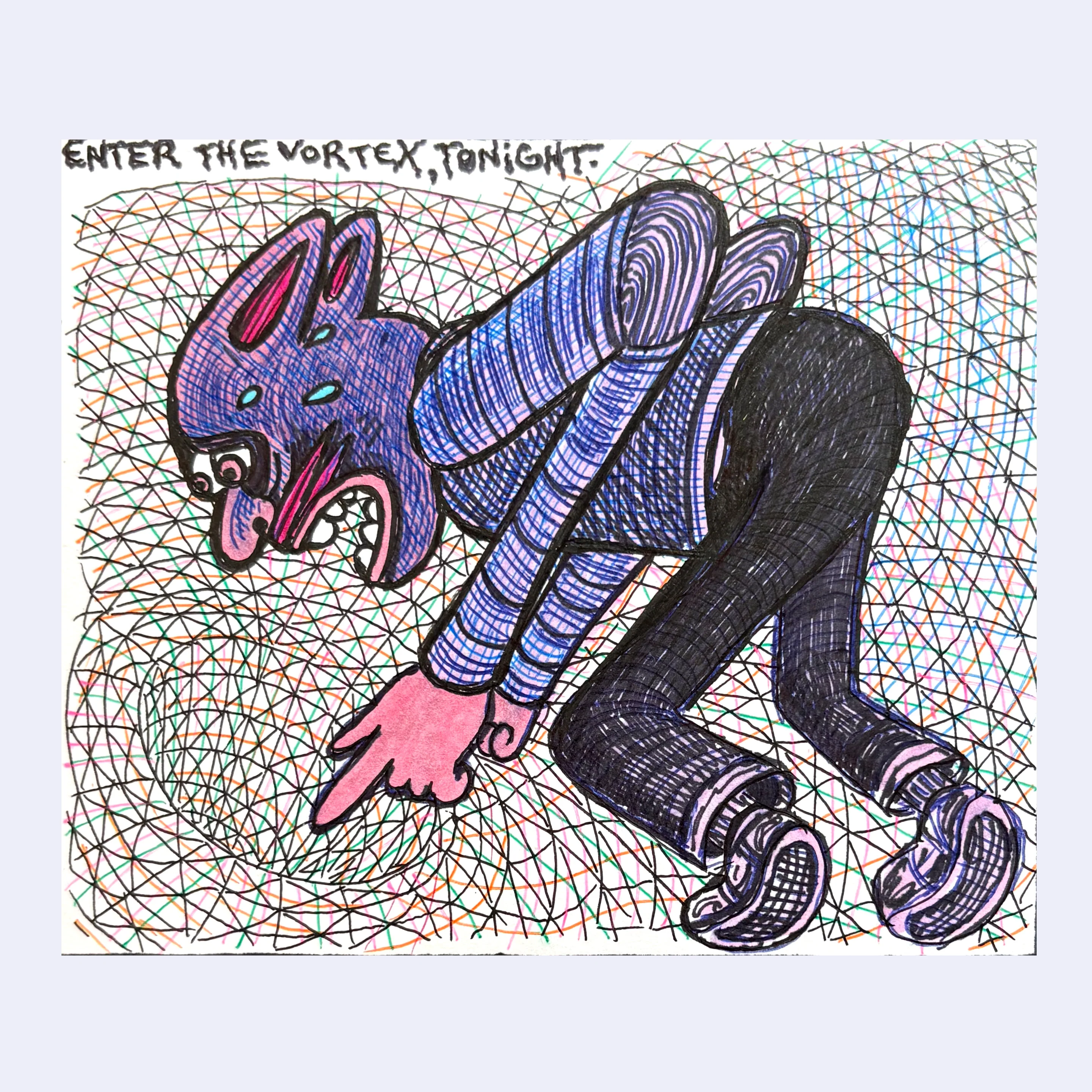 Raku (Mini) Gaki - Theo Ellsworth - "Enter the Vortex Tonight"