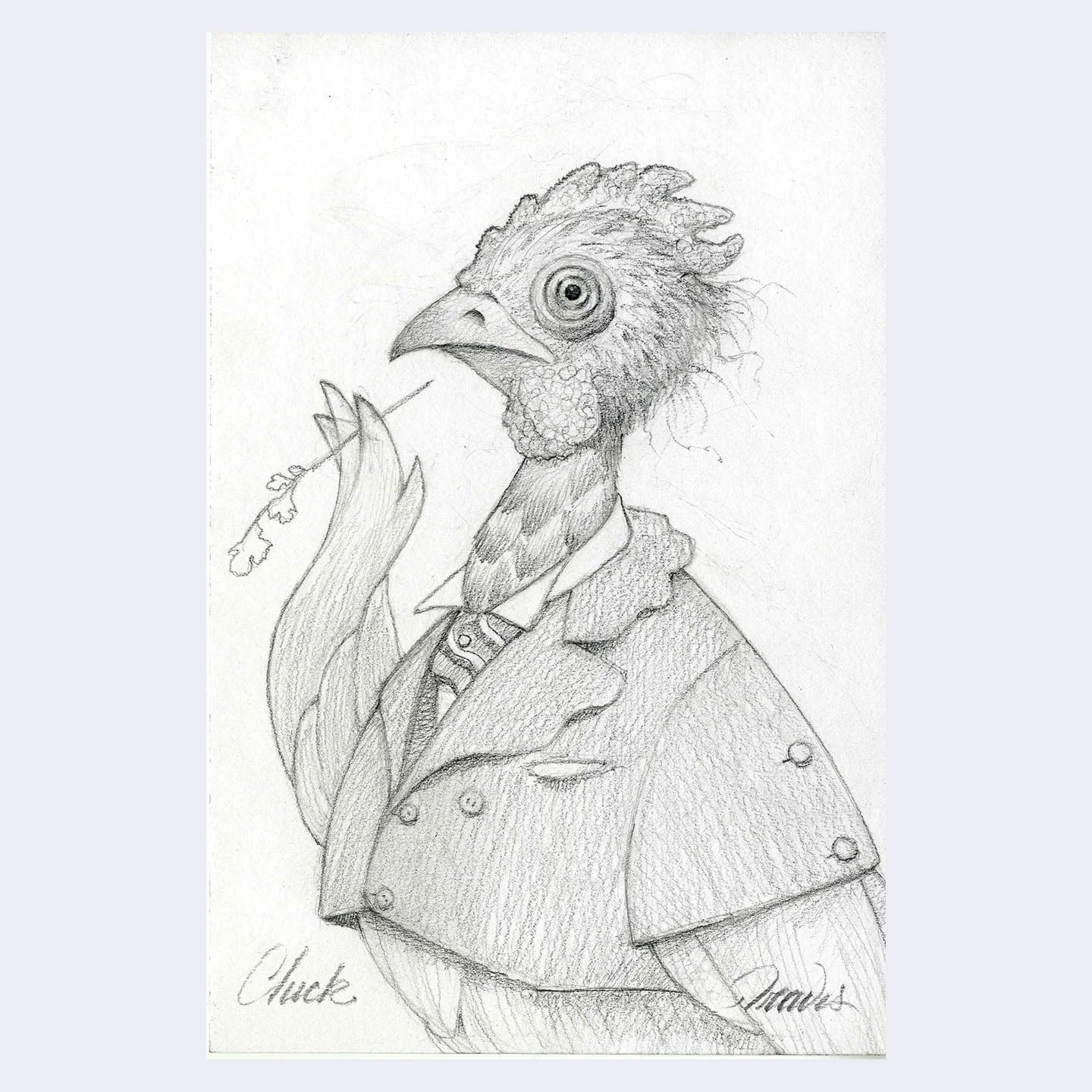 Raku (Mini) Gaki - Travis Louie - "Cluck"