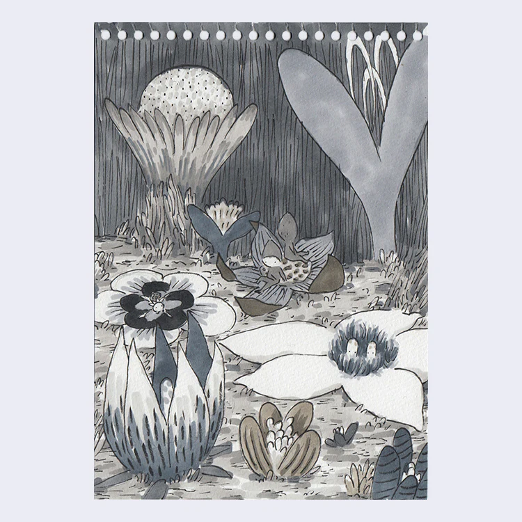 Rakugaki 3 - Jen Tong - #65 - "Friends and Flowers"