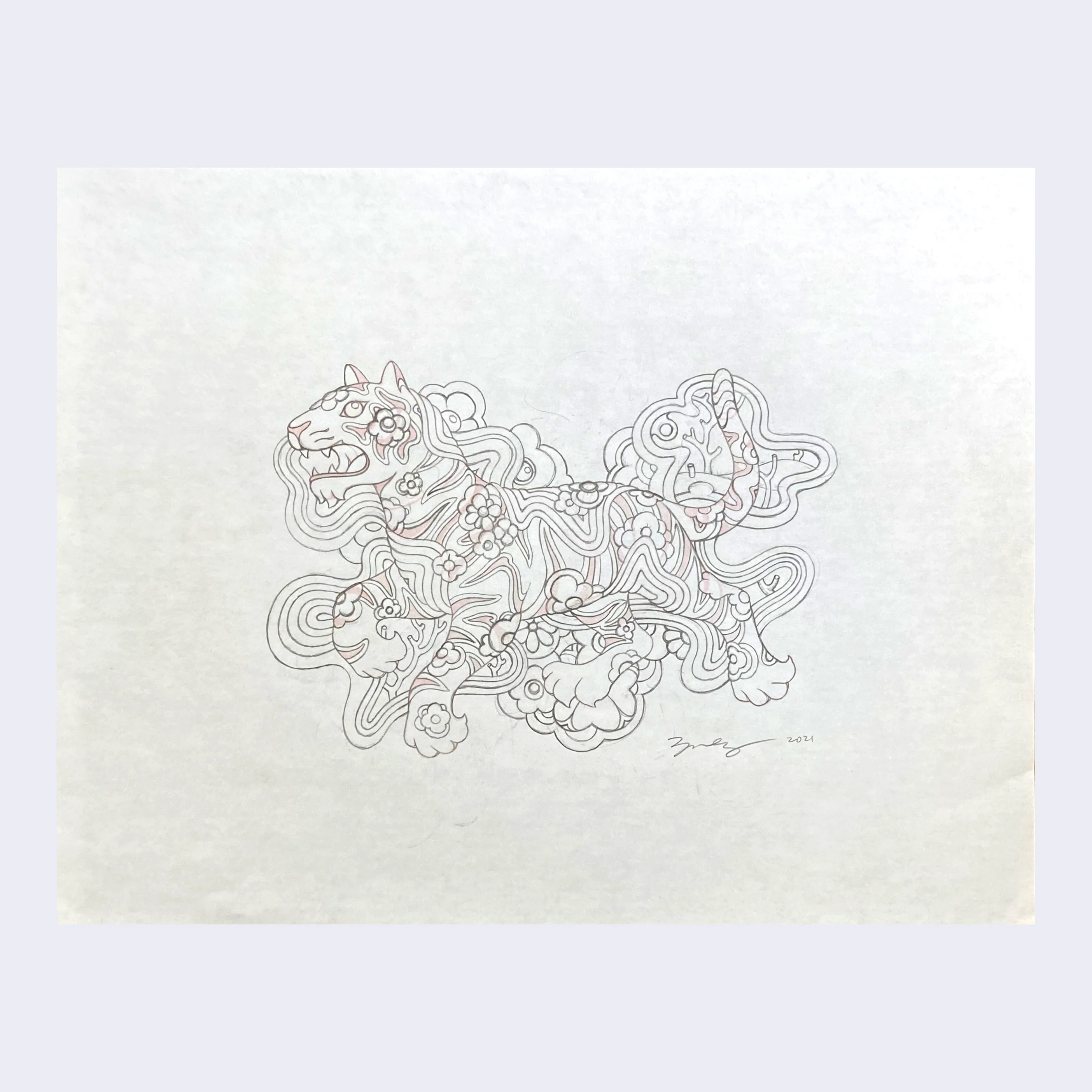 Rakugaki 4 - James Jean - "Year of Tiger Tapestry Sketch"