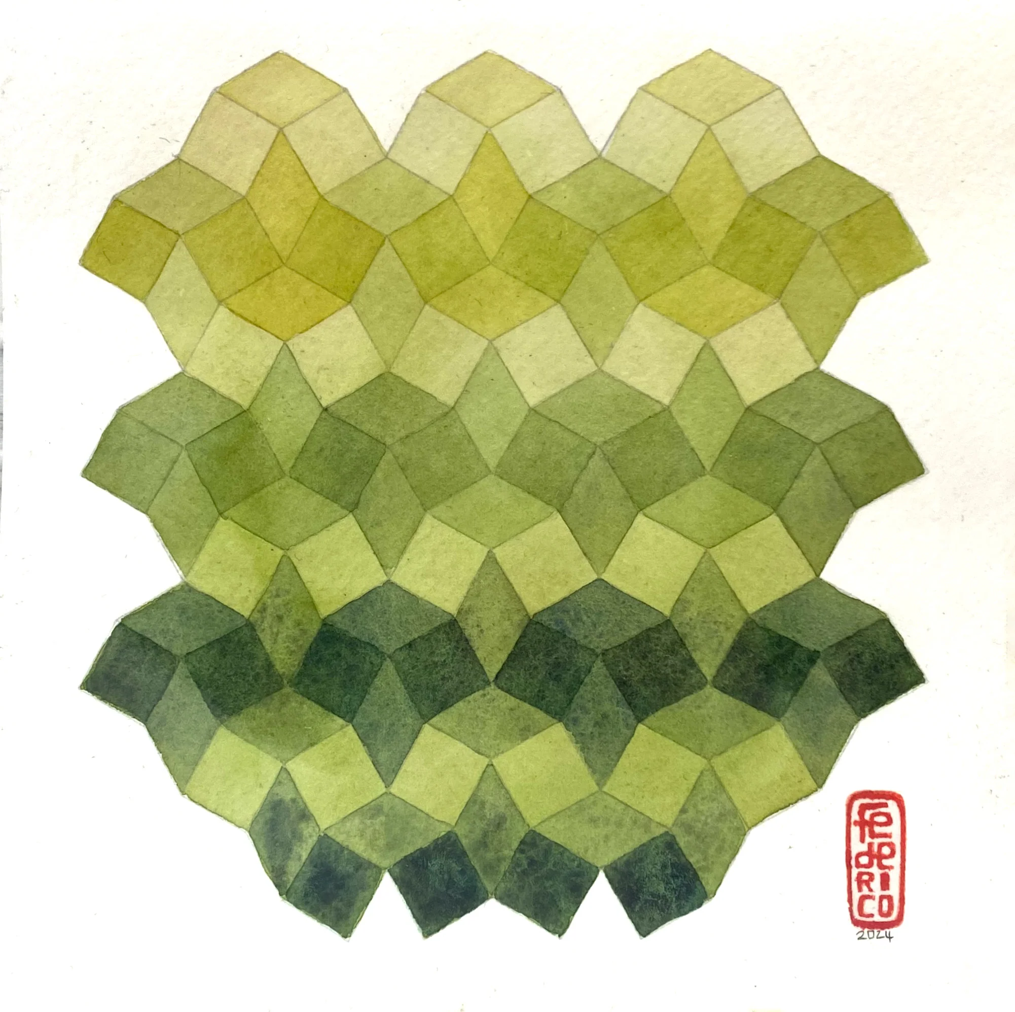 Rakugaki 6 (2024) - Federico Tobon - "Geometric Watercolor Study #2"