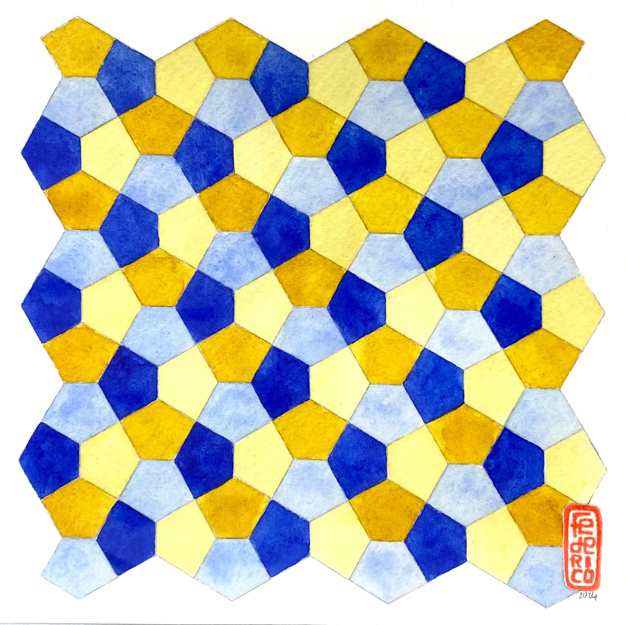 Rakugaki 6 (2024) - Federico Tobon - "Geometric Watercolor Study #8"