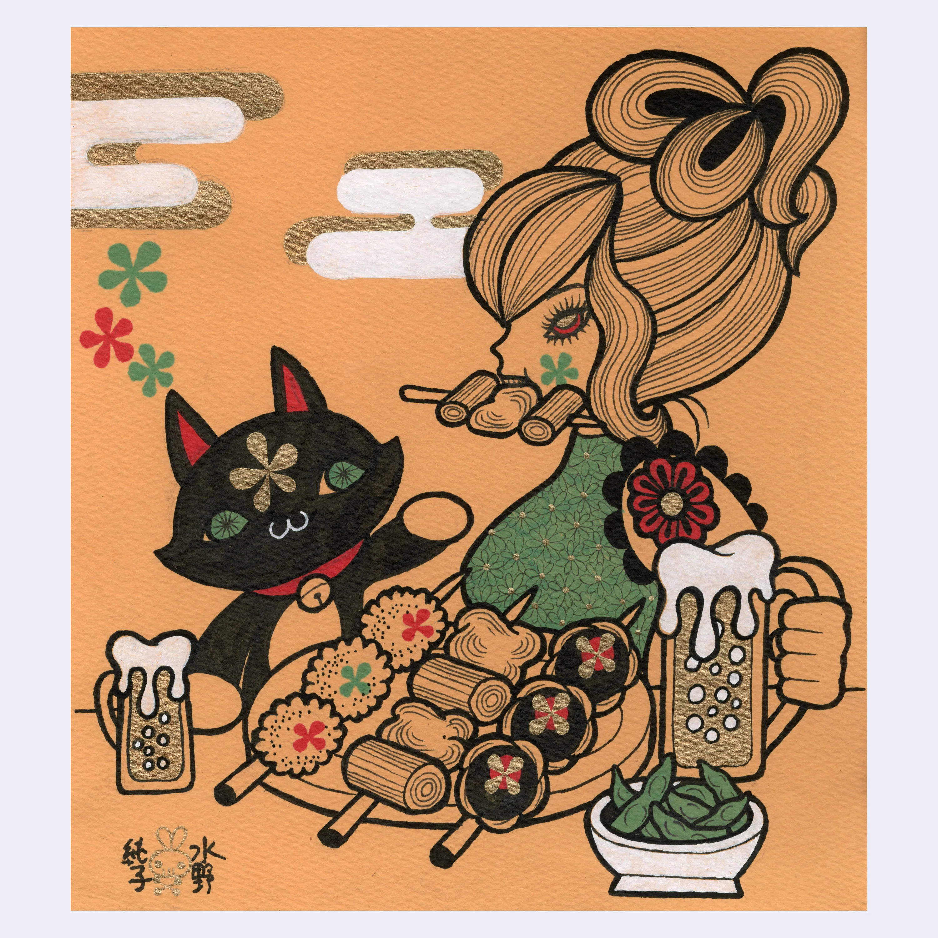 Rakugaki 6 (2024) - Junko Mizuno - "#3 Cat"