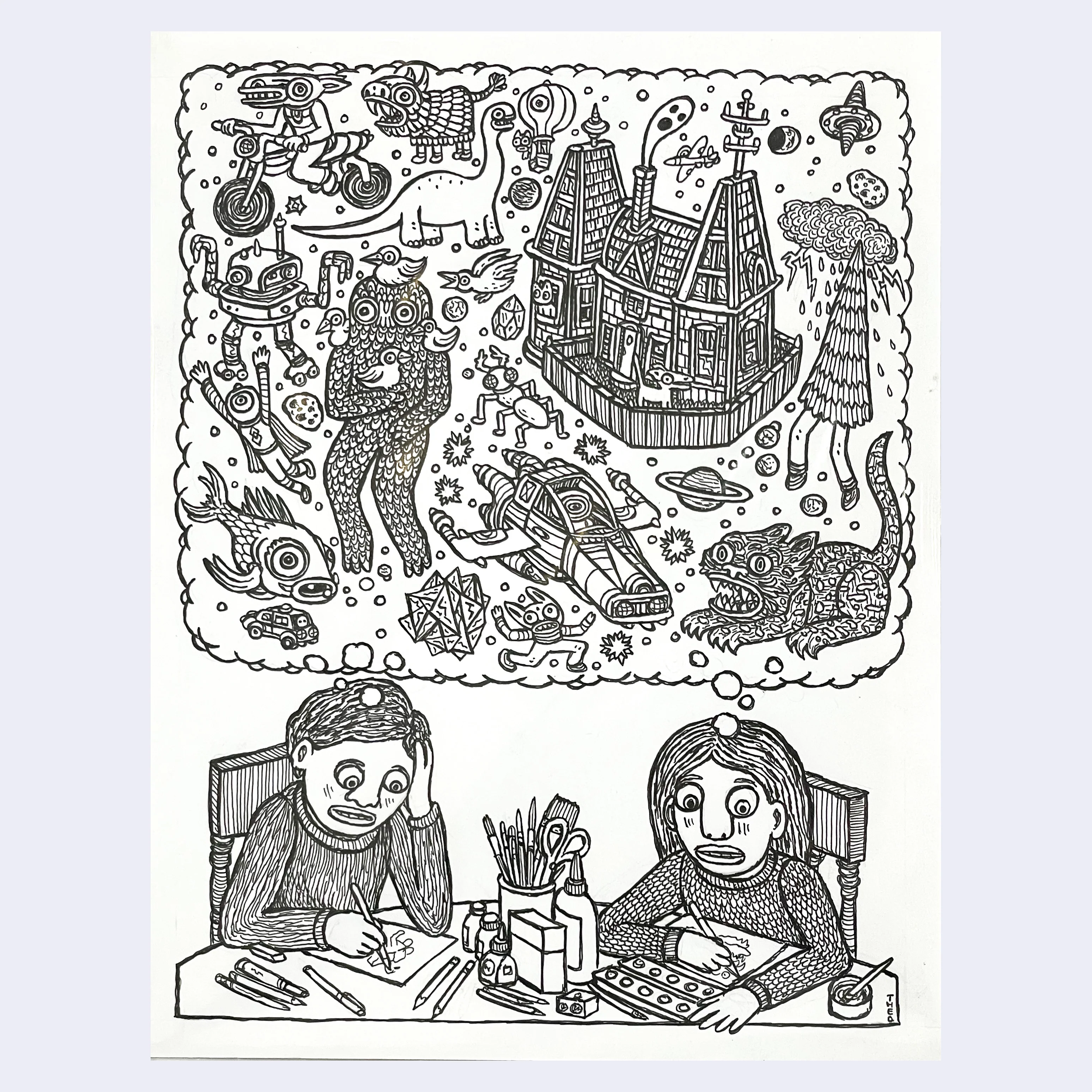 Rakugaki 6 (2024) - Theo Ellsworth - Untitled (Thought Bubble)