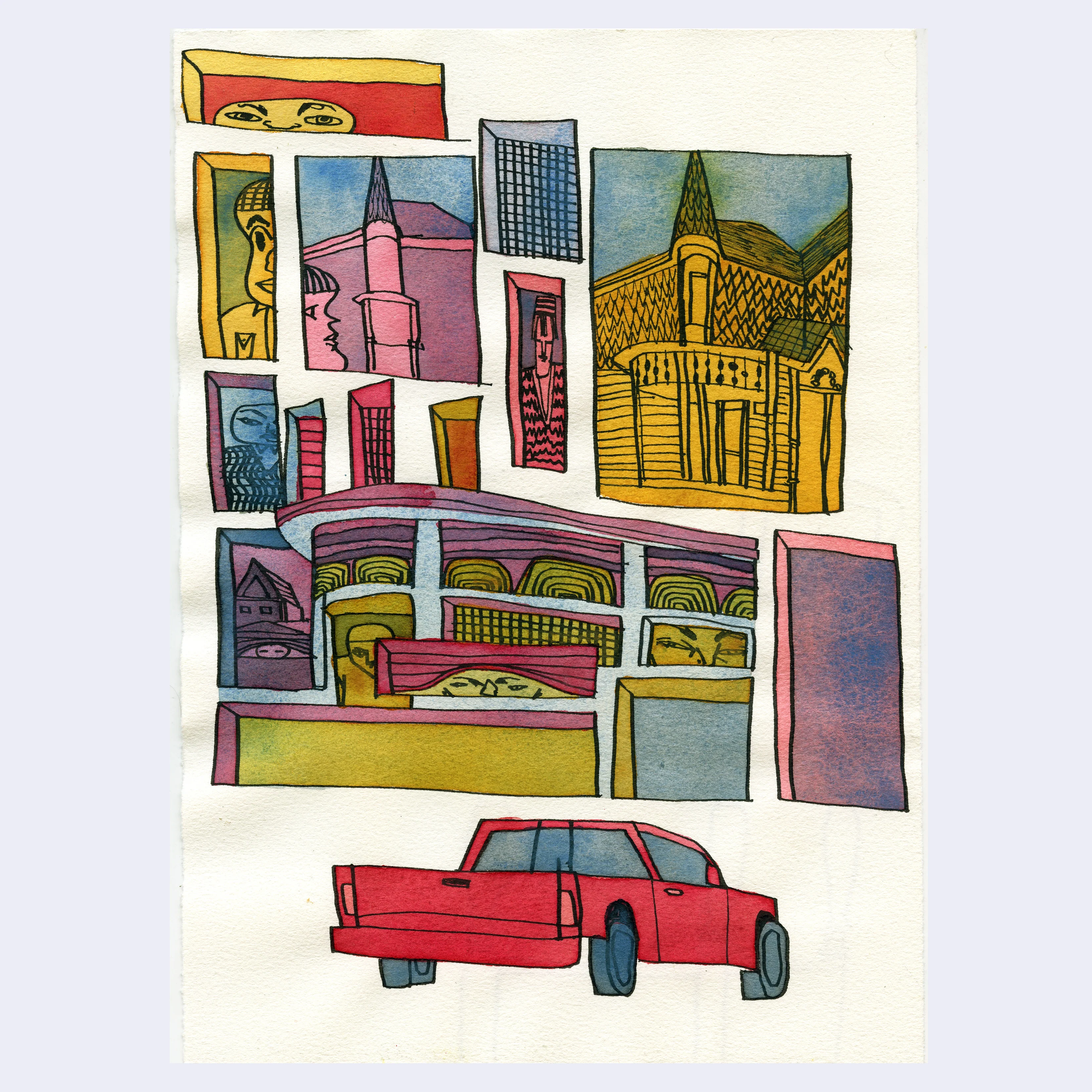 Rakugaki 6 (2024) - Trevor Shin - #4 (Red Truck with Houses)