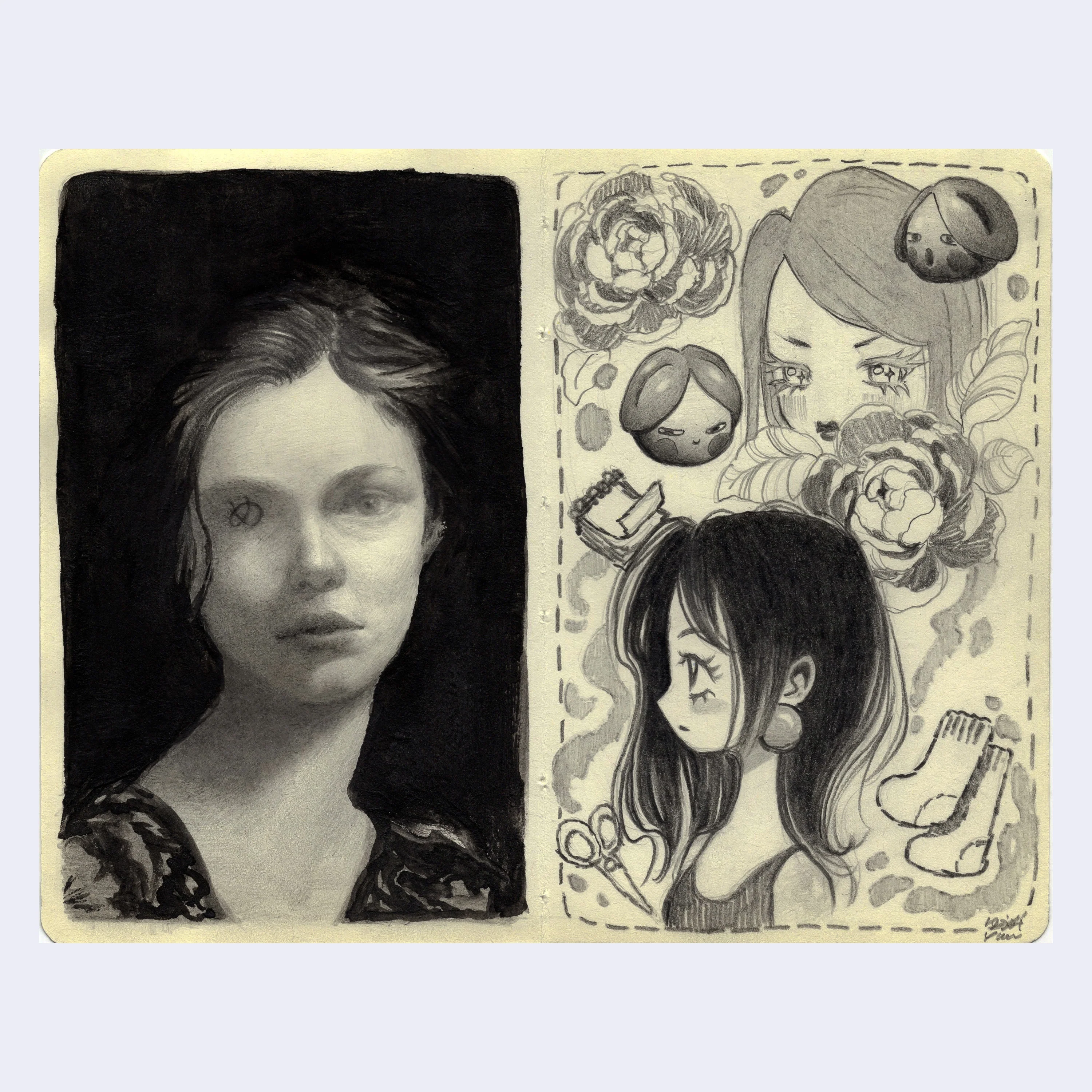 Rakugaki 6 (2024) - Yumi Yamazaki - "Lady in the Mirror"