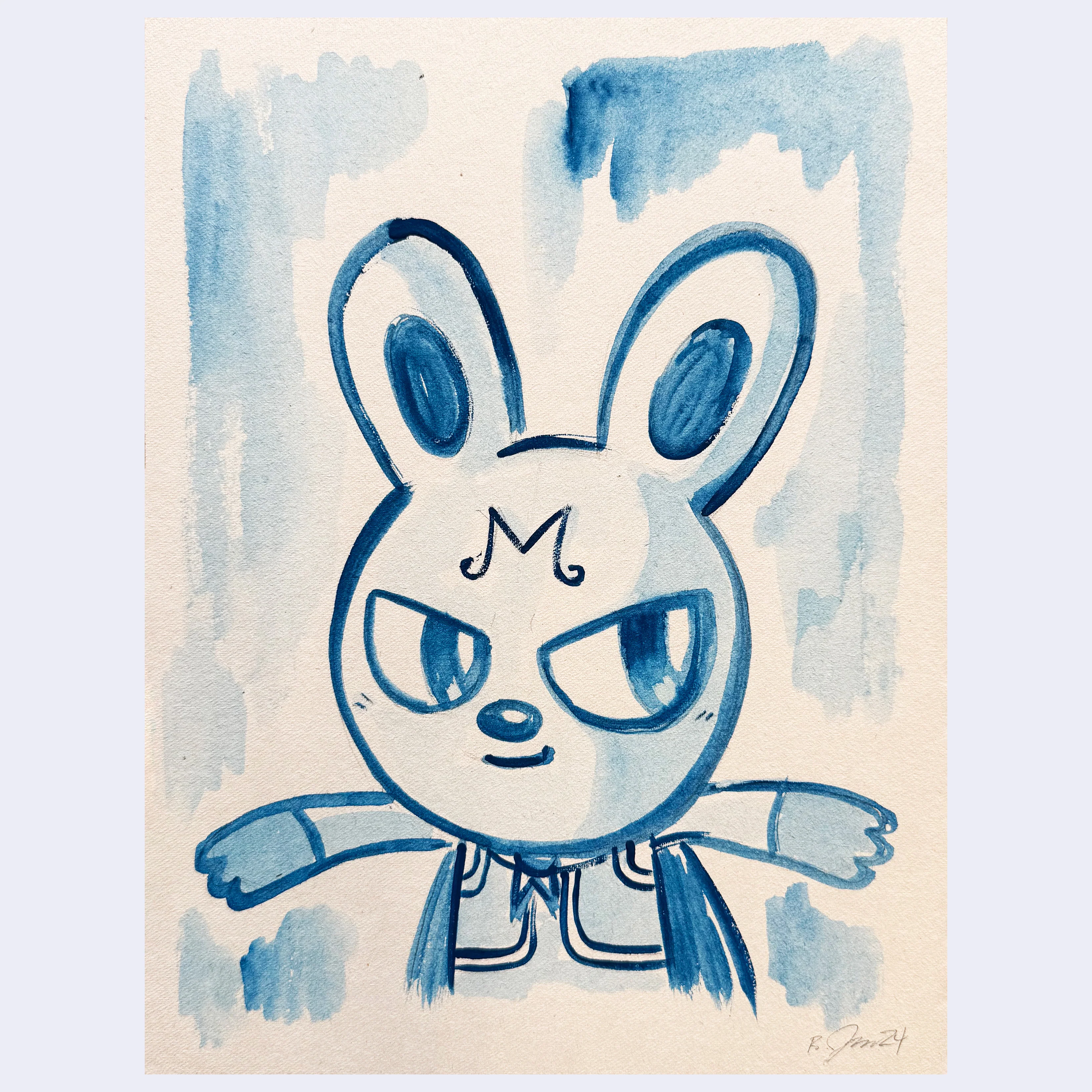 Rakugaki 7 (2025) - Blake Jones - "Majin Bun (Blue Wash)"