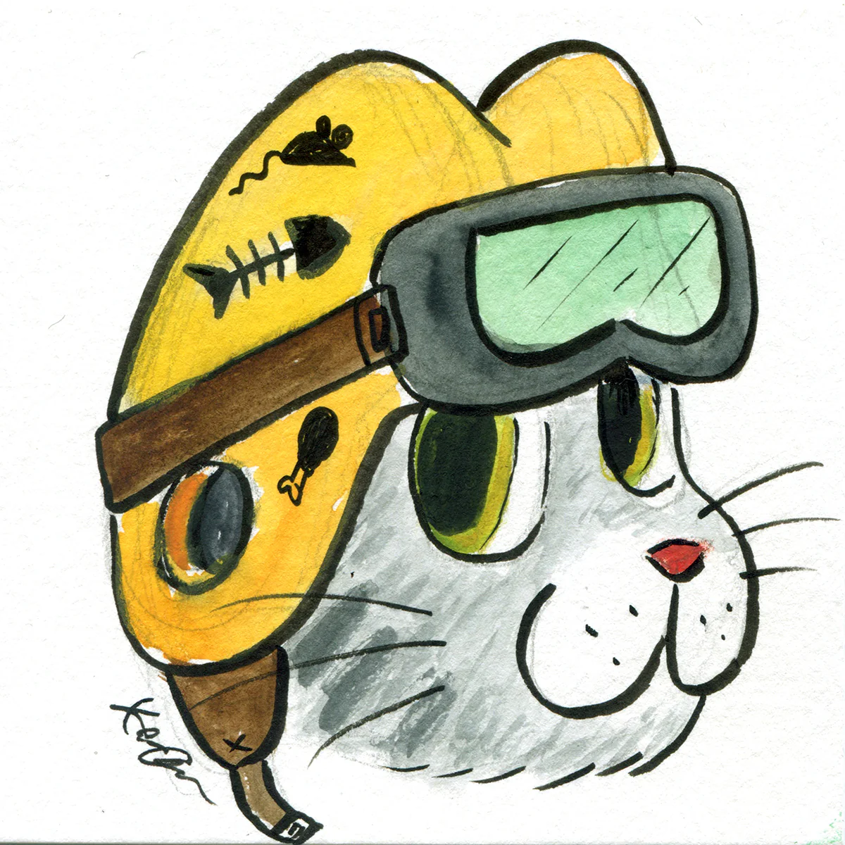 Rakugaki 7 (2025) - Kevin Chan - "Cat With Moto Helmet"