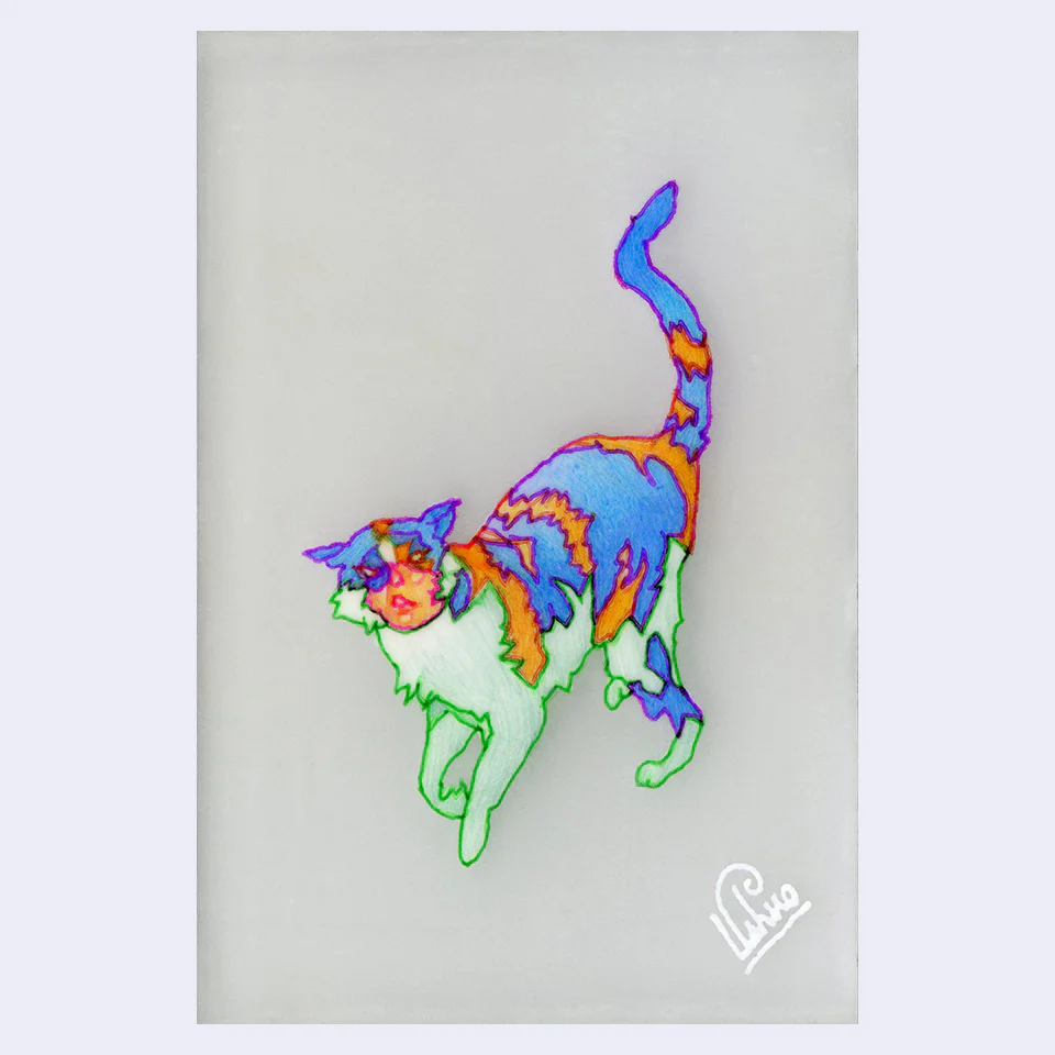 Rakugaki 8 (2026) - Edwin Ushiro - "Cat with Baby Face (Calico Cat)"
