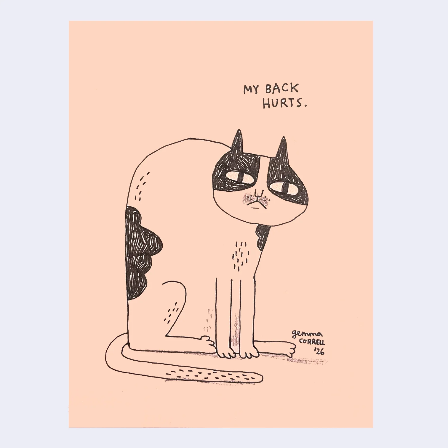 Rakugaki 8 (2026) - Gemma Correll - "My Back Hurts"