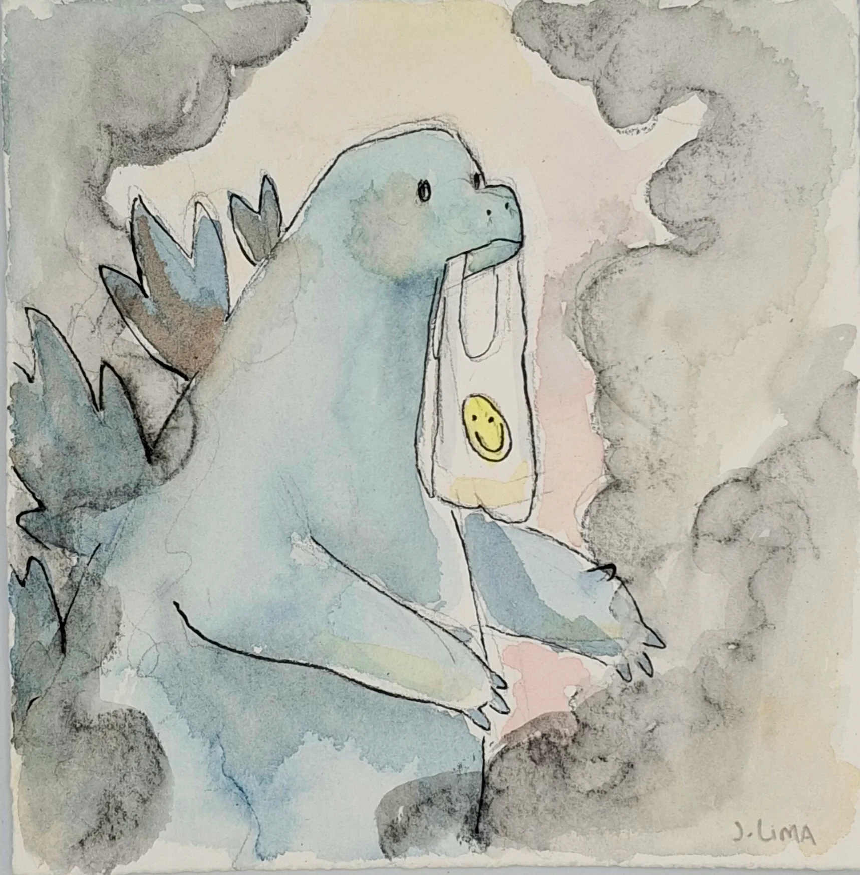 Rakugaki 8 (2026) - Jenn Lima - "Kaiju (Wonky Bag)"