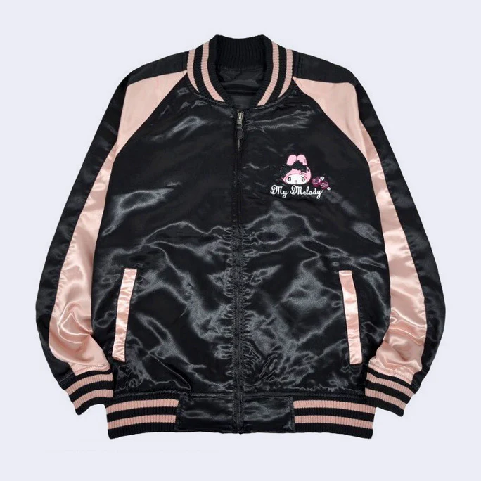Sanrio - My Melody Sukajan Bomber Jacket (Black) - Image 2