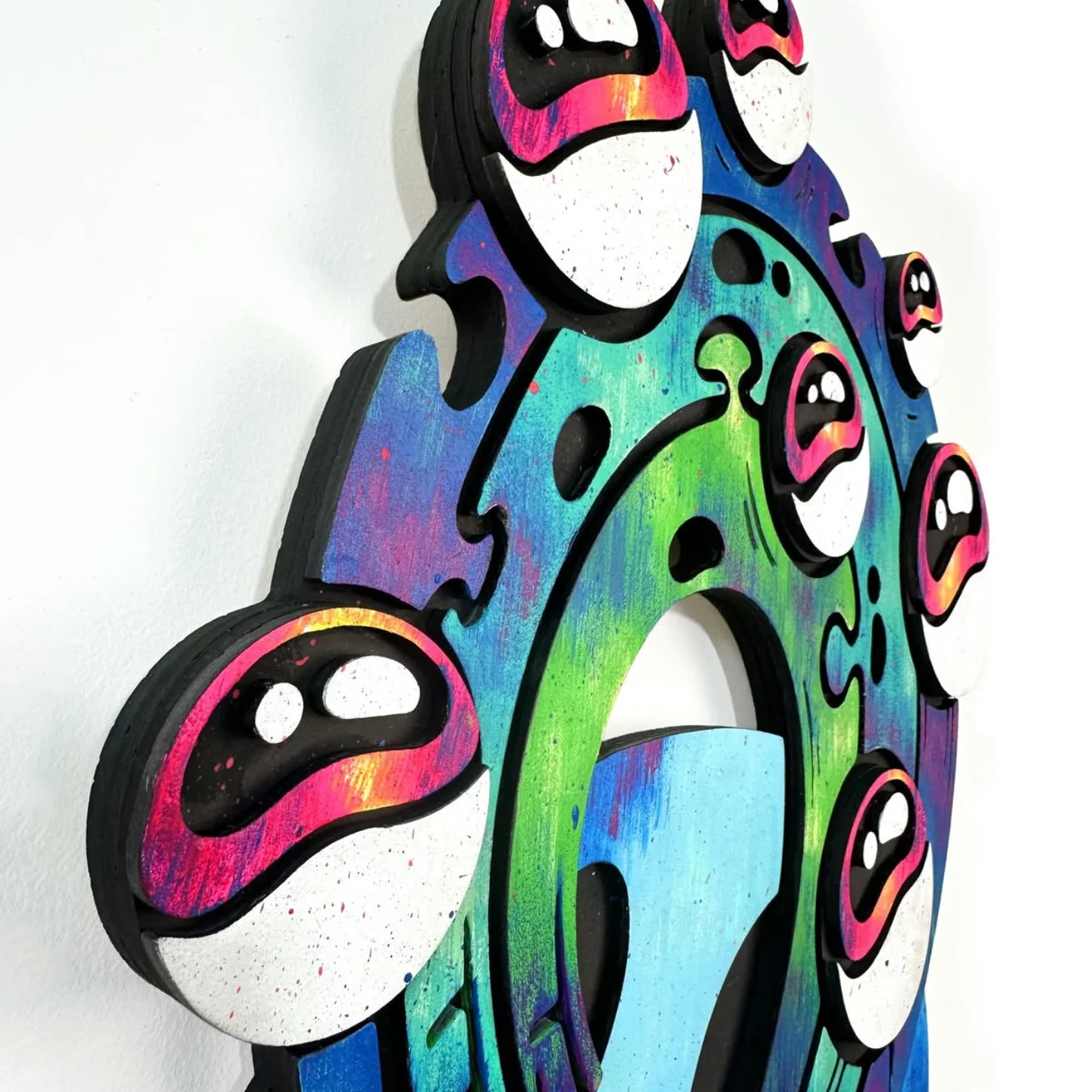 Sean Keeton - Eyeball Skull Wood Sculpture - Image 2