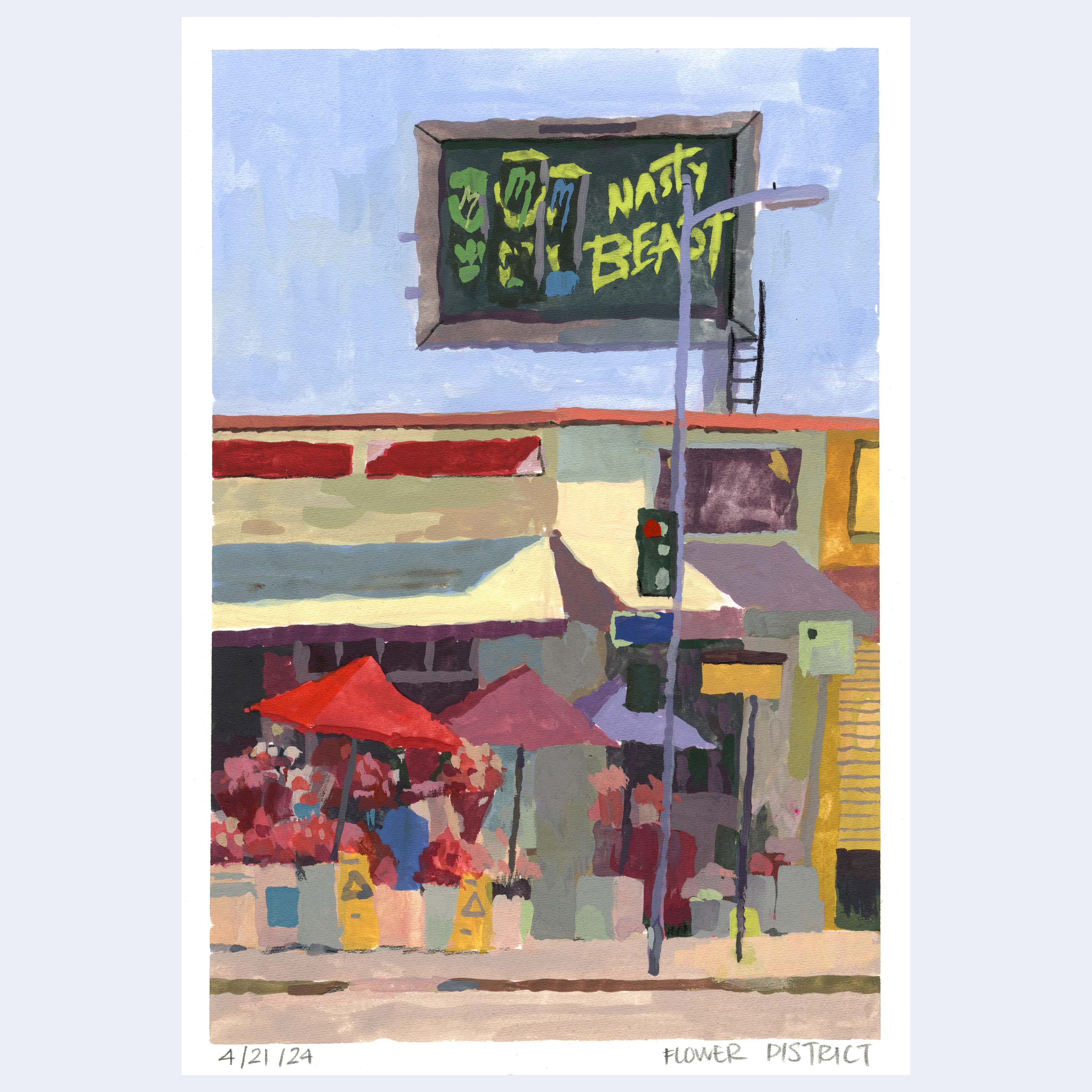 Sitting Outside III - #121 - Elaine Wu - "Flower District"