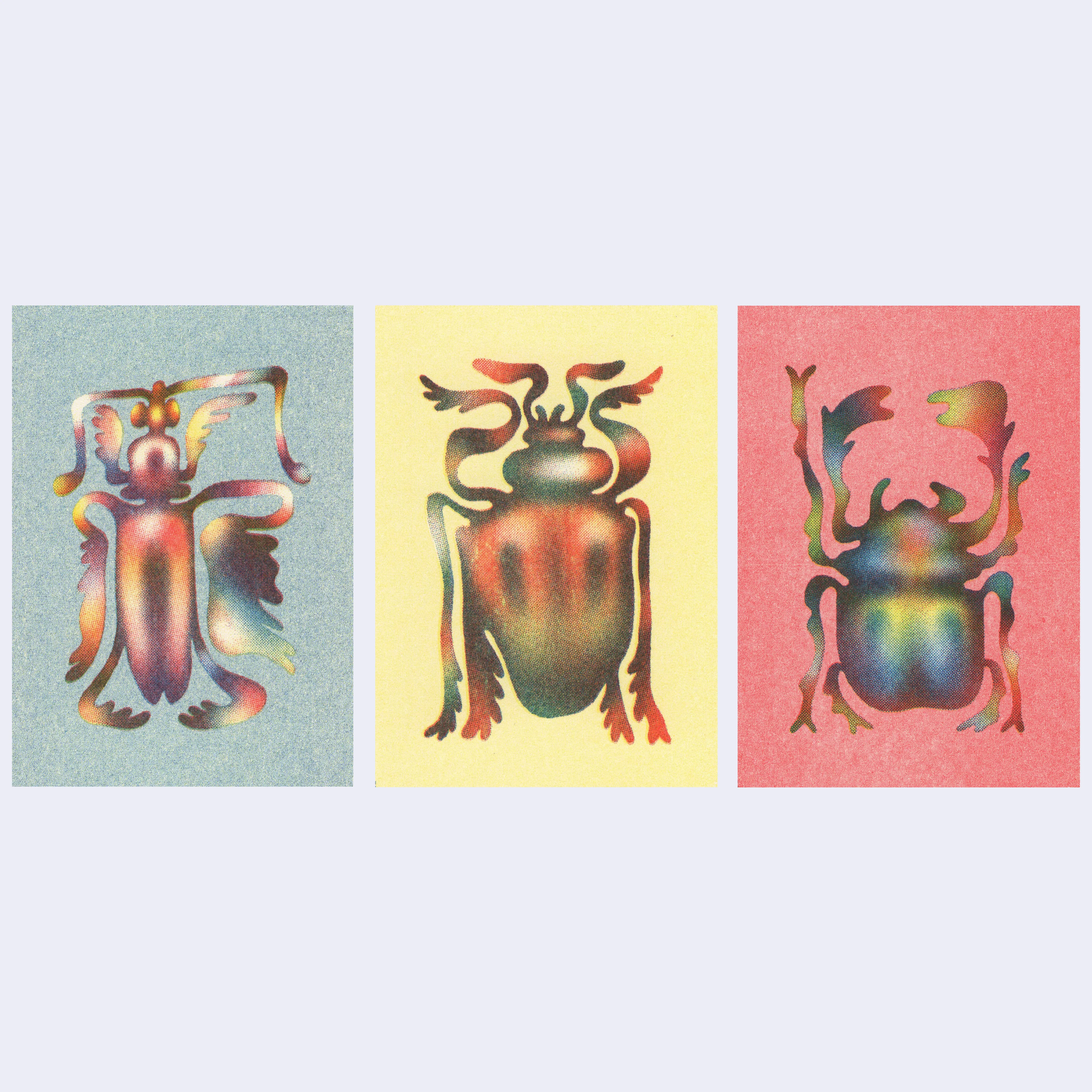 Small World 3 (2025) - Arlin Ortiz - "3 Beetles" Risograph (Set of 3)