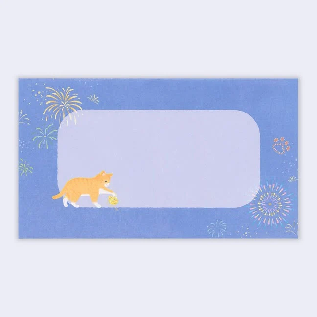 Summer Festival Firework Cats - 3D Greeting Card - Image 5
