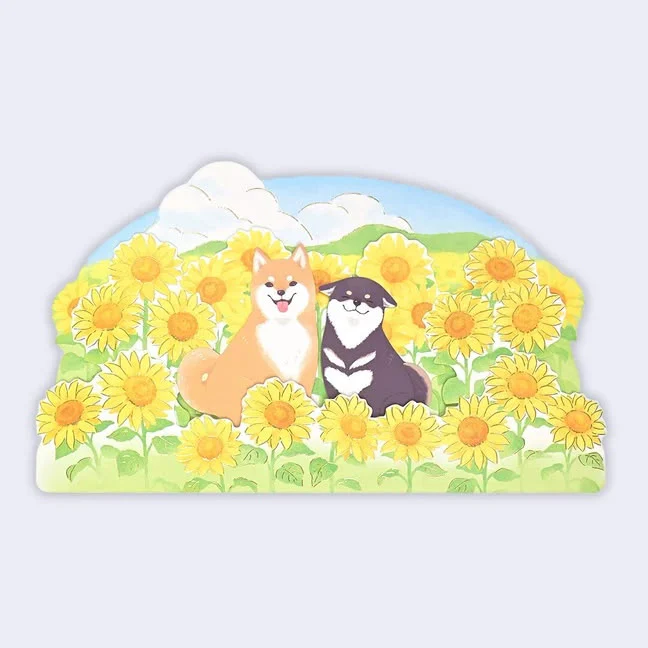 Sunflower Dogs - 3D Greeting Card - Image 3