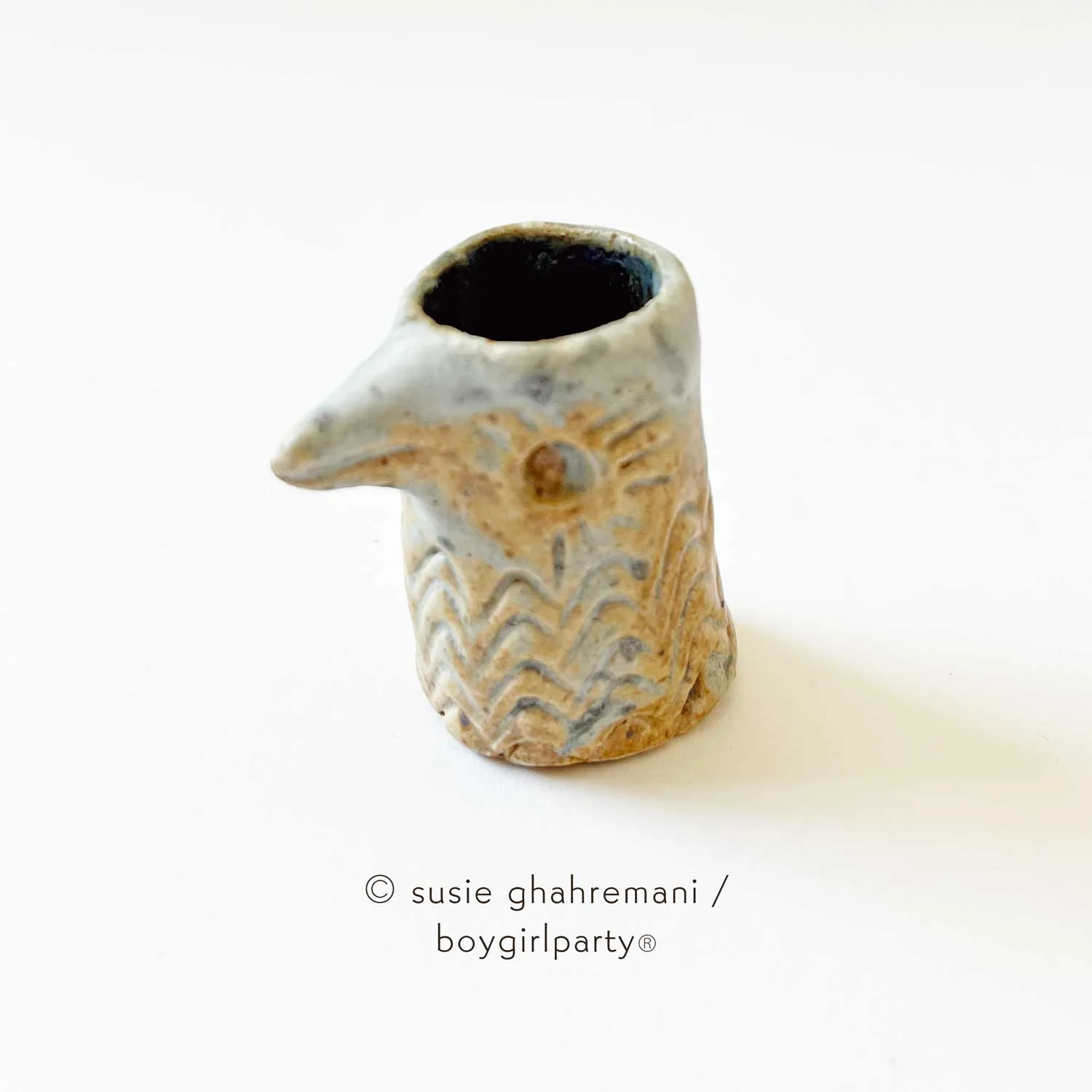 Susie Ghahremani - Bookish - #105 - "Ceramic Stony Bird Inkwell"
