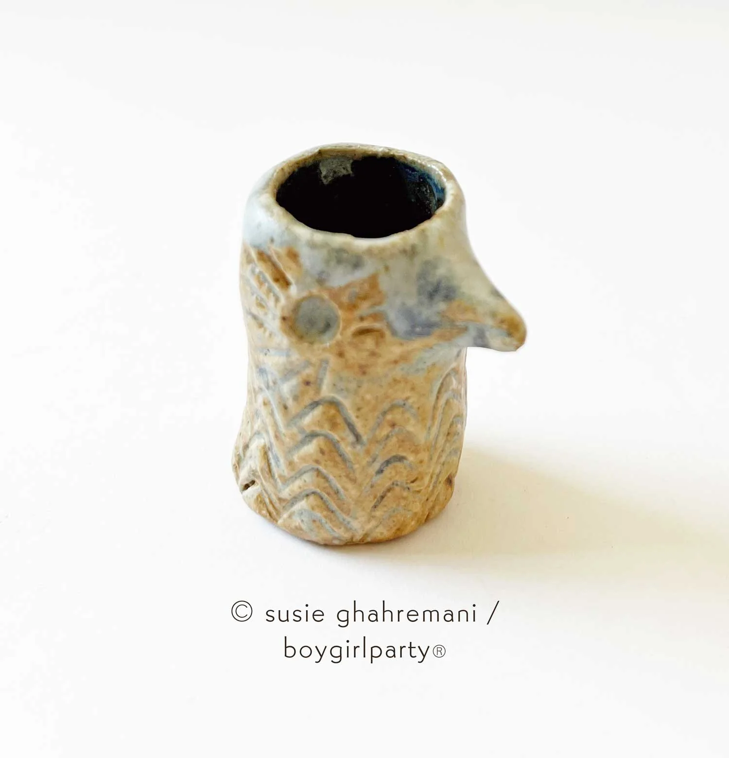 Susie Ghahremani - Bookish - #105 - "Ceramic Stony Bird Inkwell" - Image 2