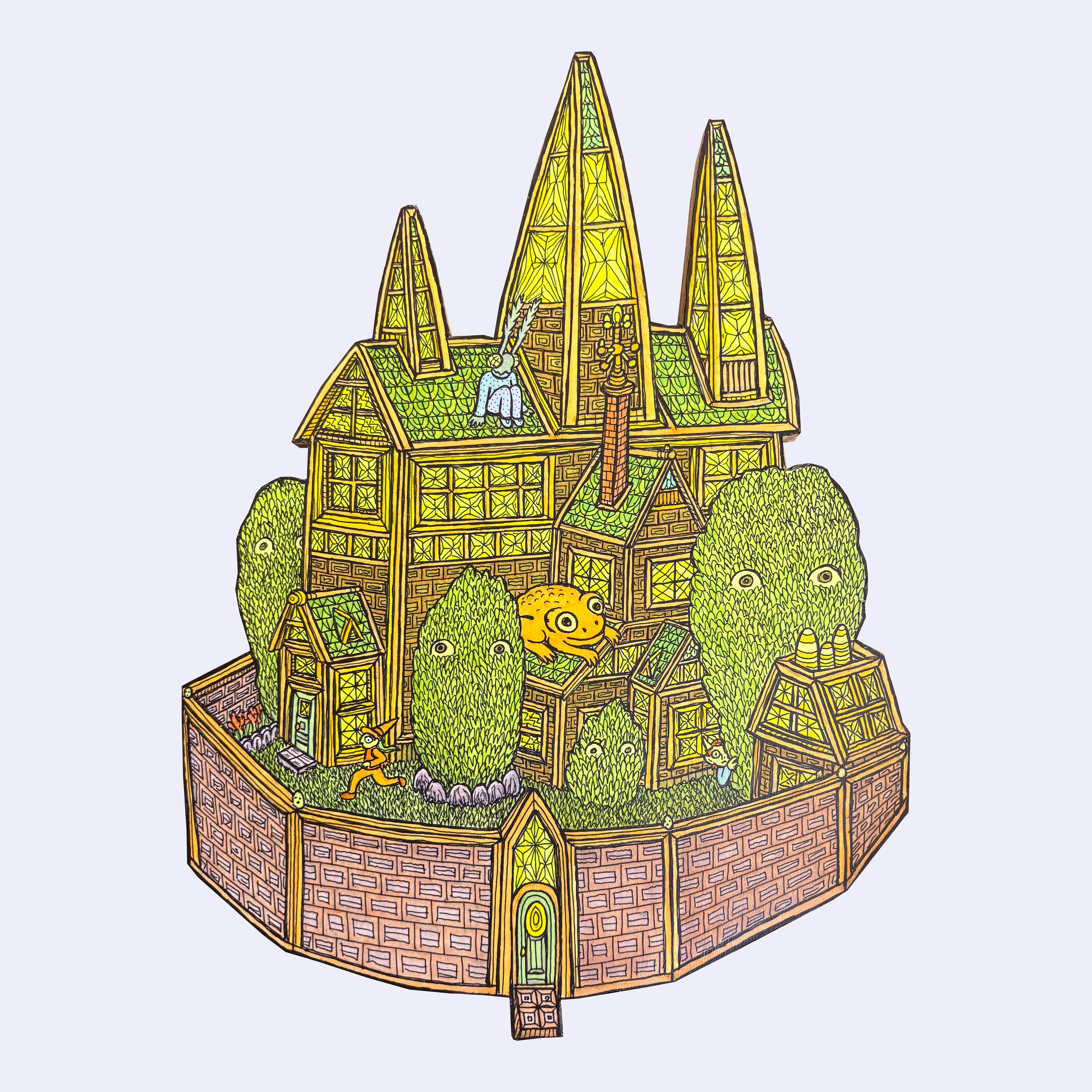 Theo Ellsworth - New Thought Form Folk - #14 - "Floating Witchy Goblin House"