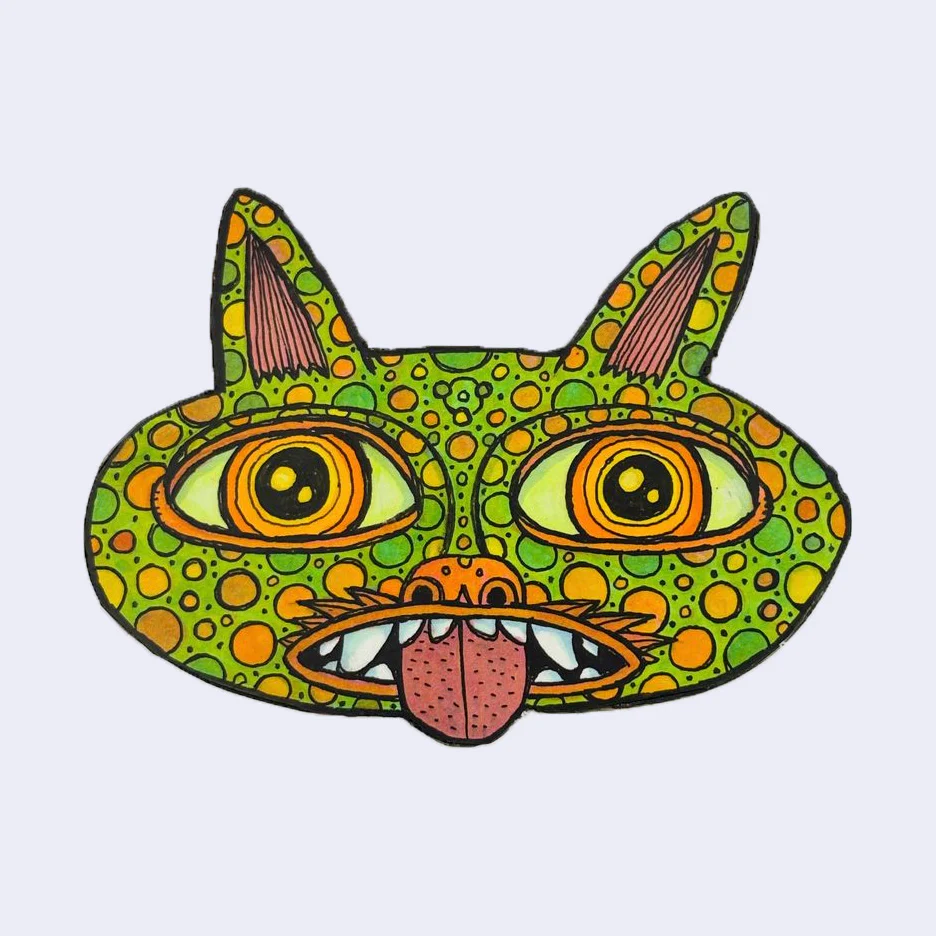 Theo Ellsworth - New Thought Form Folk - #05 - "Glow Dot Cat Thing"