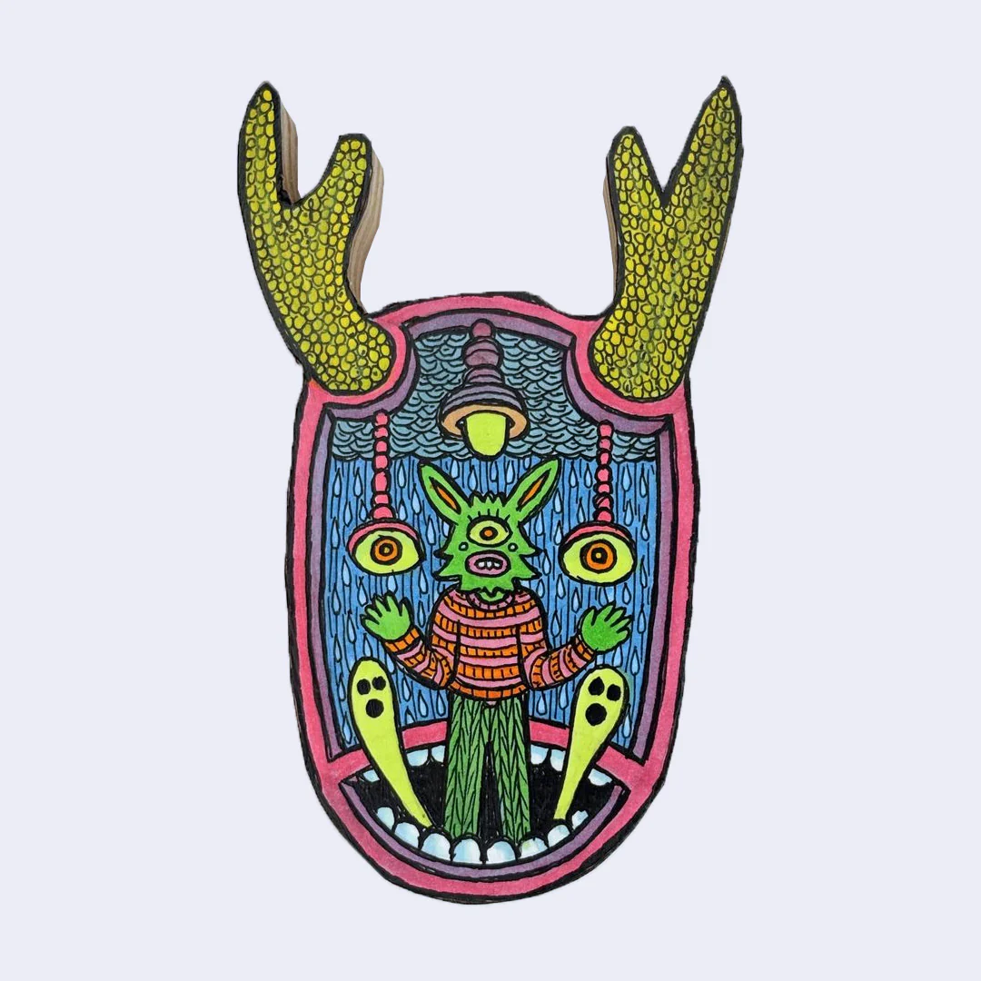 Theo Ellsworth - New Thought Form Folk - #59 - "Rain Ghost Mask"
