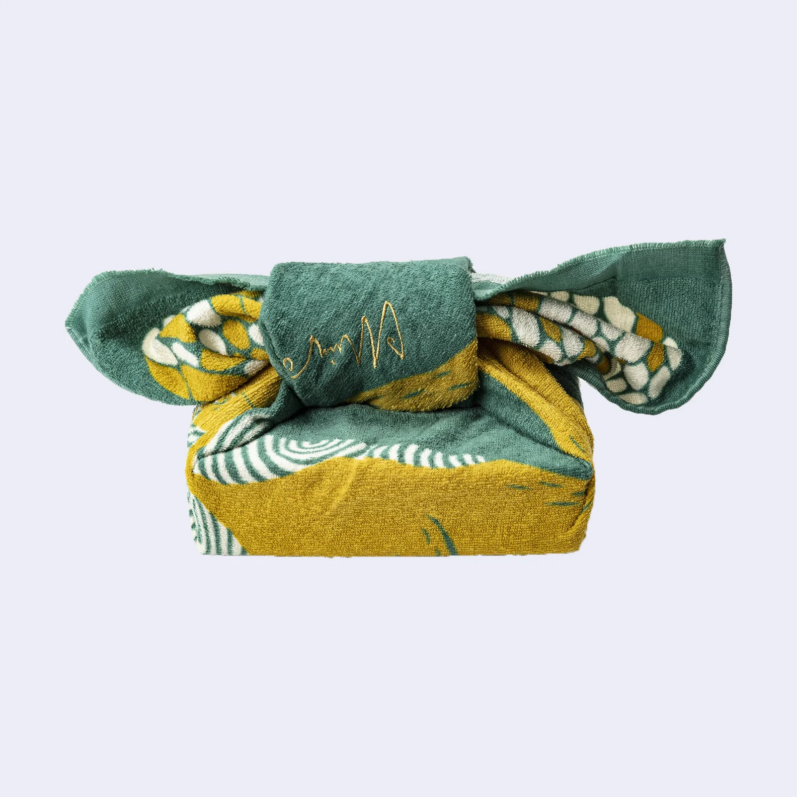 Lion Tenugui Tea Towel (Green) - Image 3