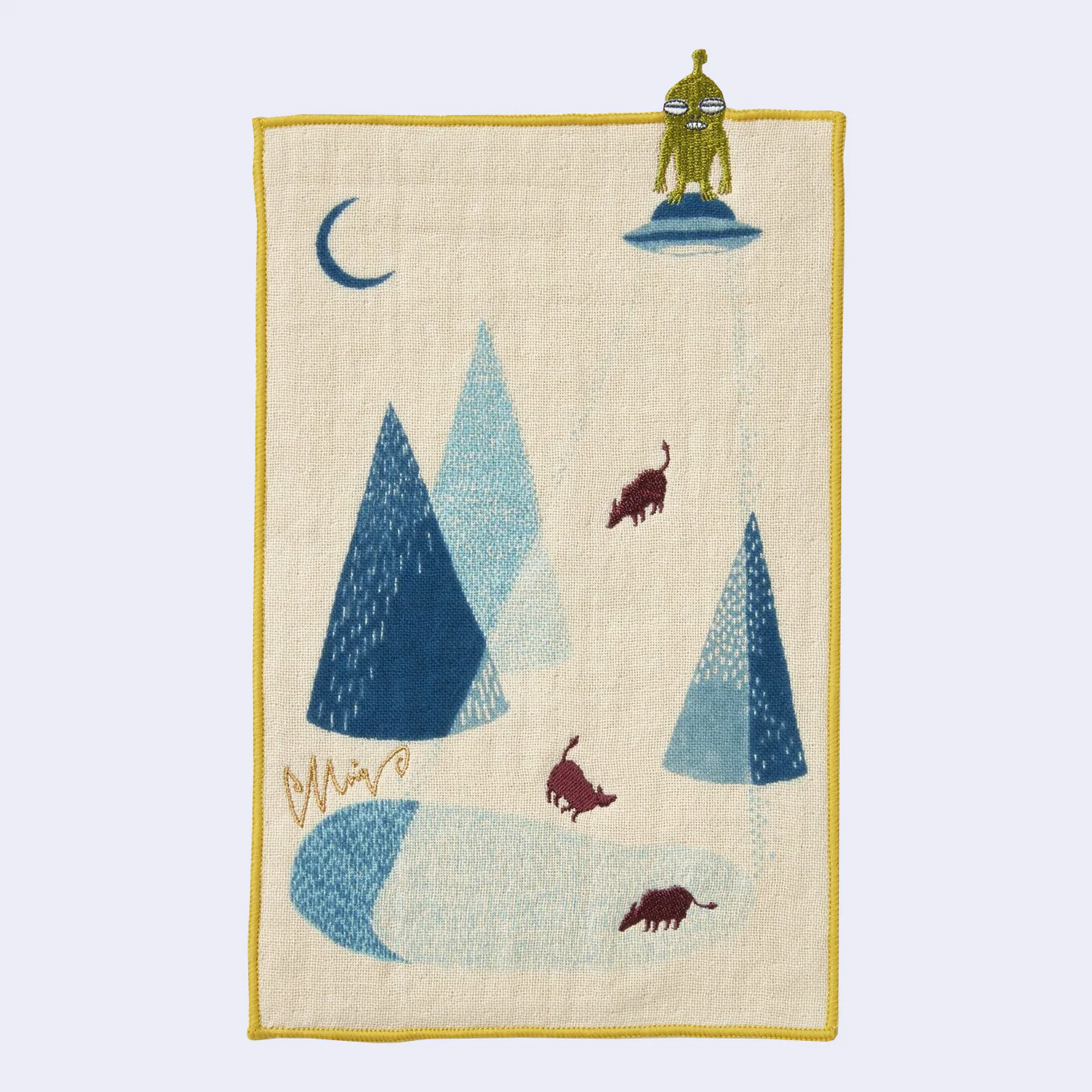 Uchūjin (Alien) Embroidered Handkerchief Towel