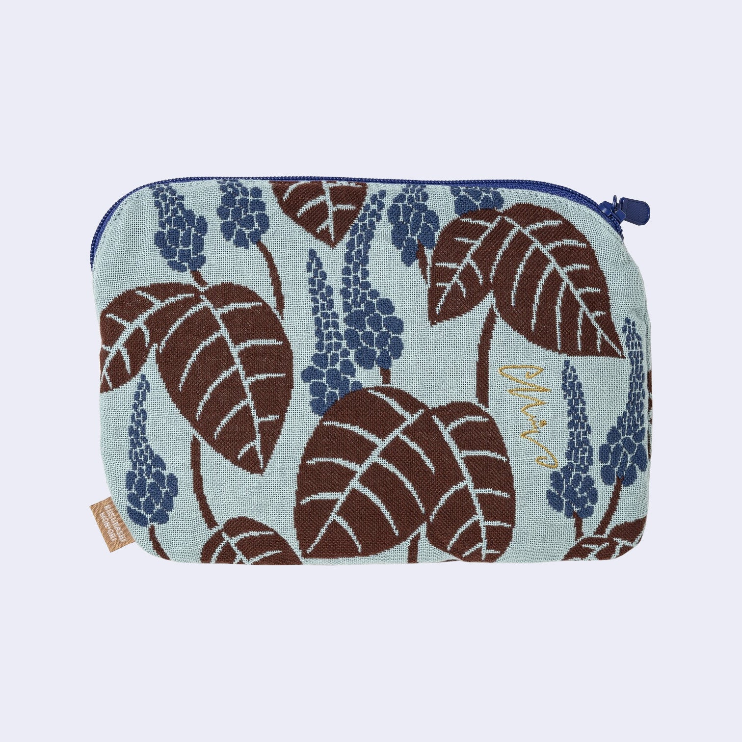 Weevil and Flowers Zip Pouch/Bag (Blue) - Image 2