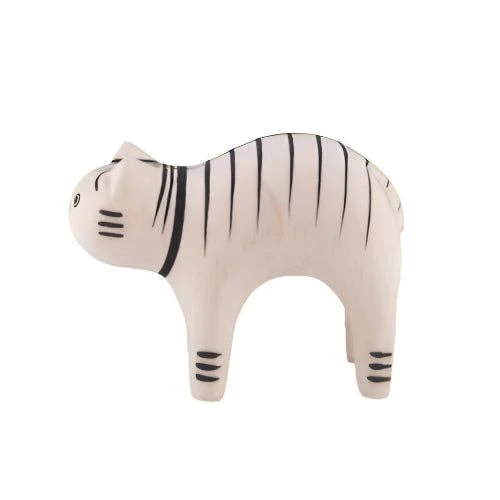 Wooden Animal Figure - Tiger Cat - Image 2
