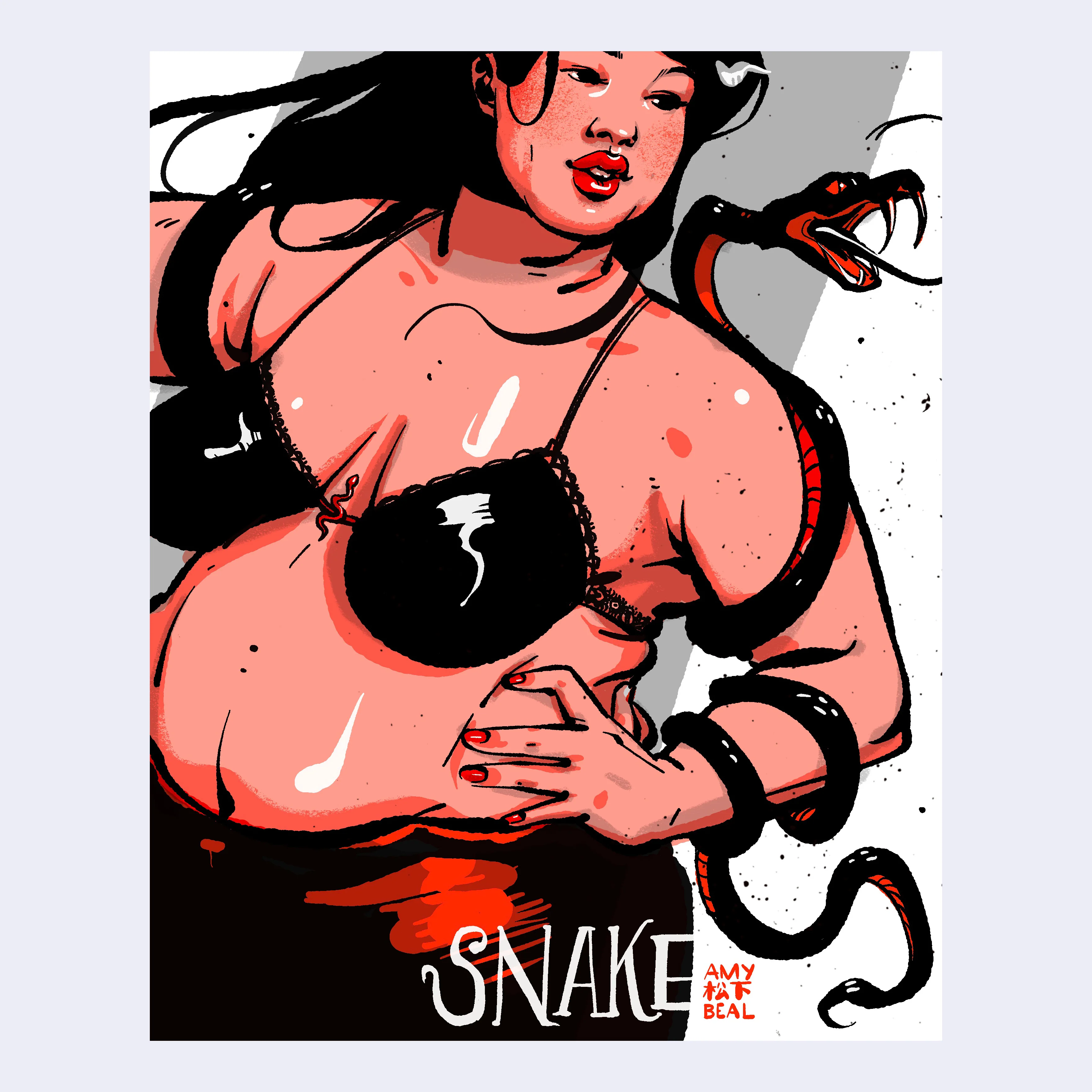Amy Matsushita-Beal - "Snake" Risograph